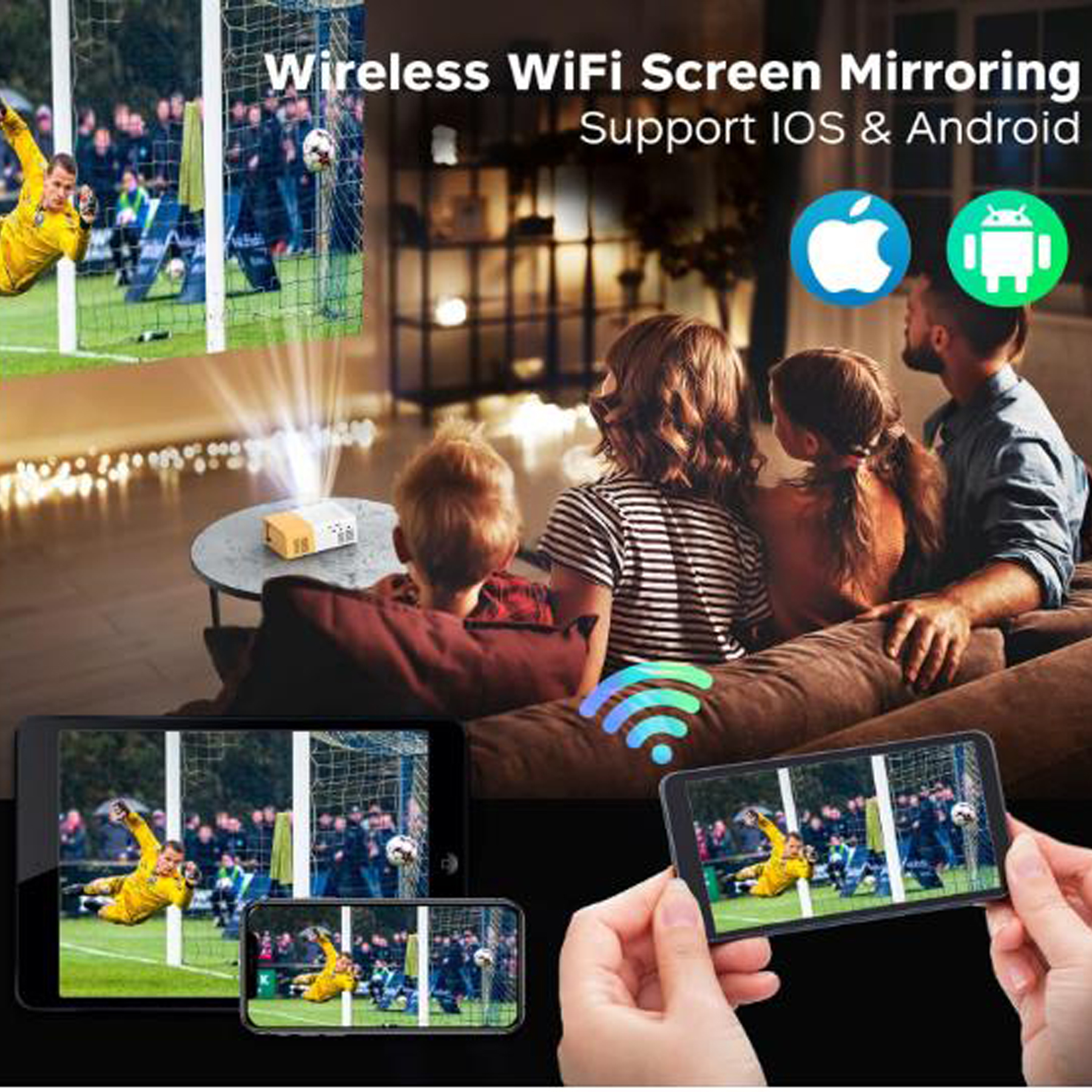 Portable 5G Mini WiFi Movie Projector 8