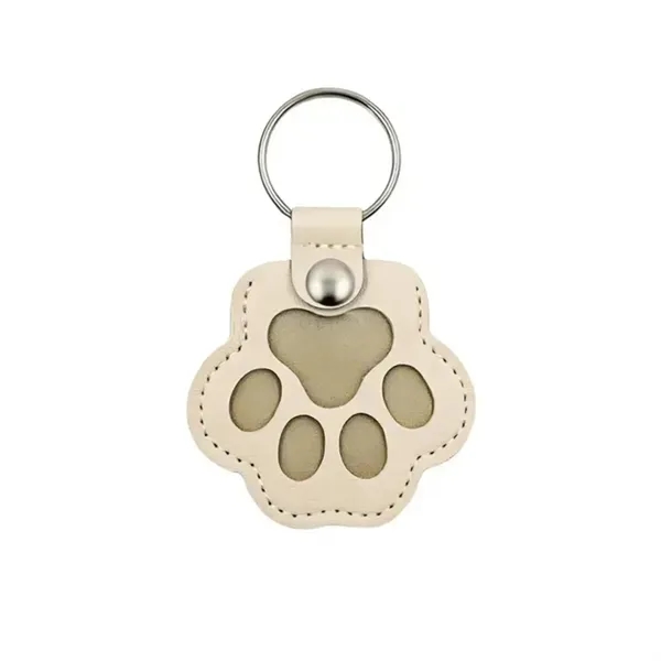 Paw Print Pet Hair Keepsake Leather Keychain 5