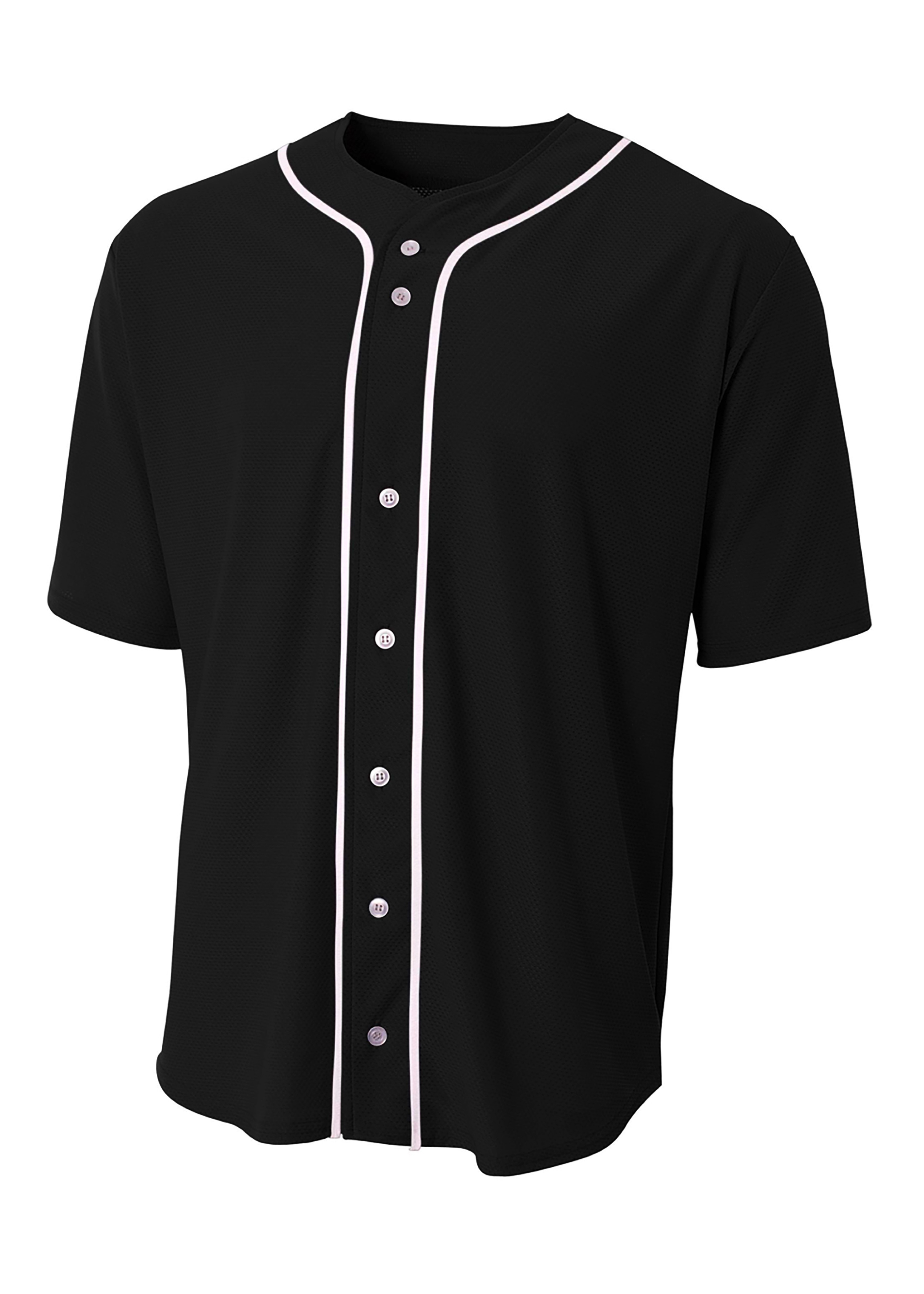 A4 Short Sleeve Full Button Baseball Jersey 15
