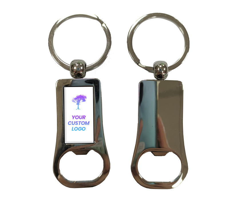 Rectangular Metal Bottle Opener Keyring 3