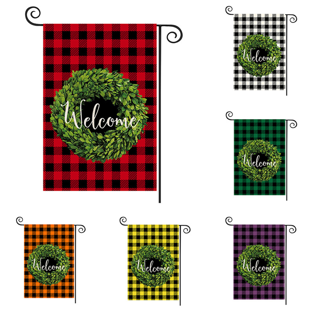 Double linen Christmas garden flag 2