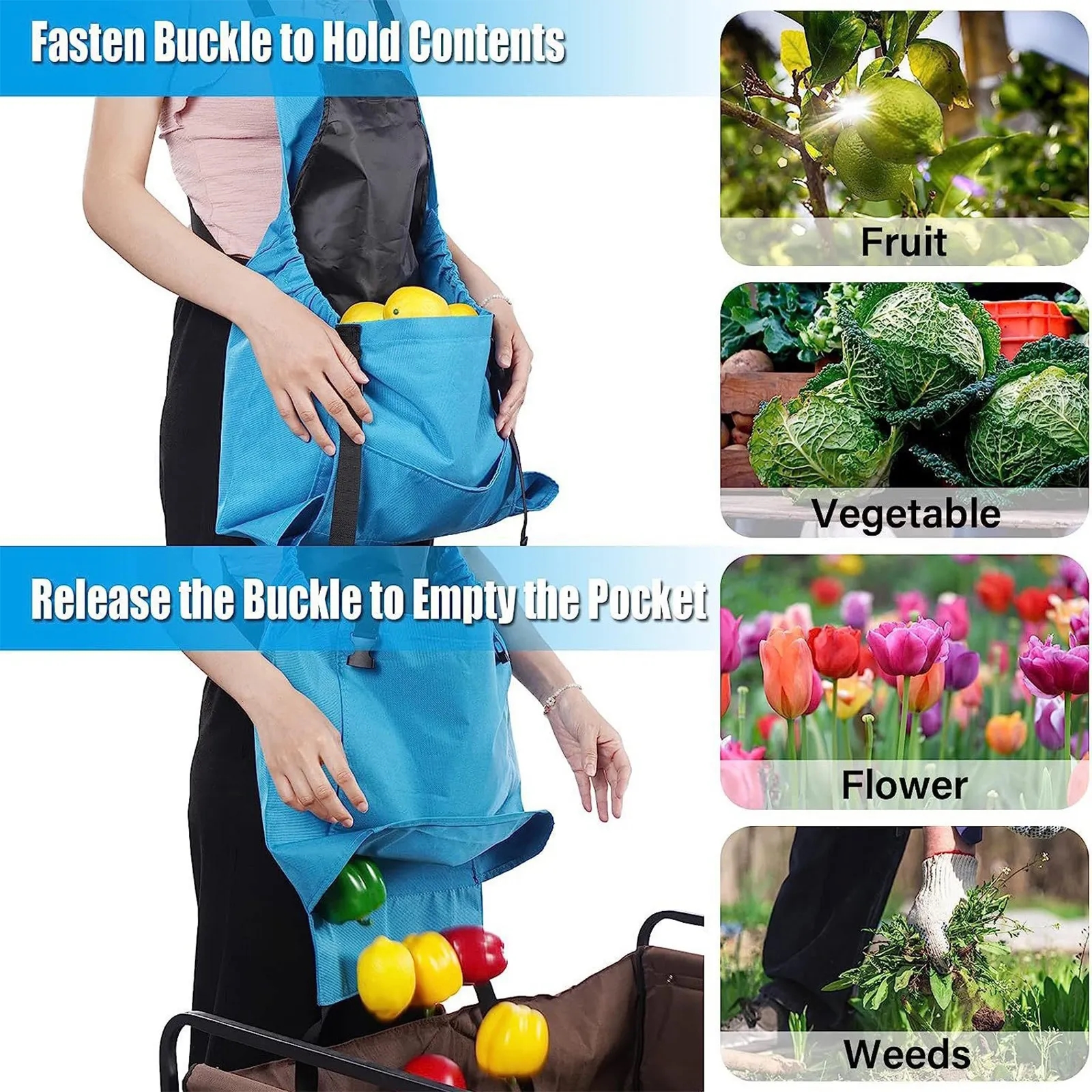 Canvas Gardening Apron with Harvest Pocket 9