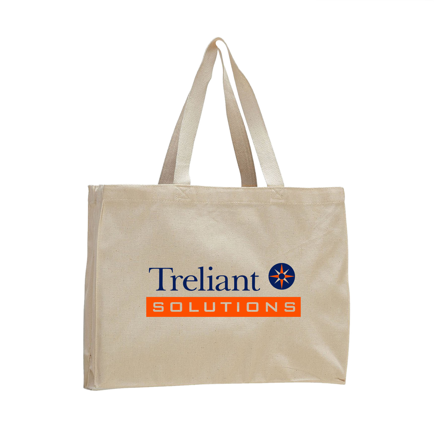 12 oz. Natural Canvas Gusset Tote Bag /w web handles_R107NBT 1