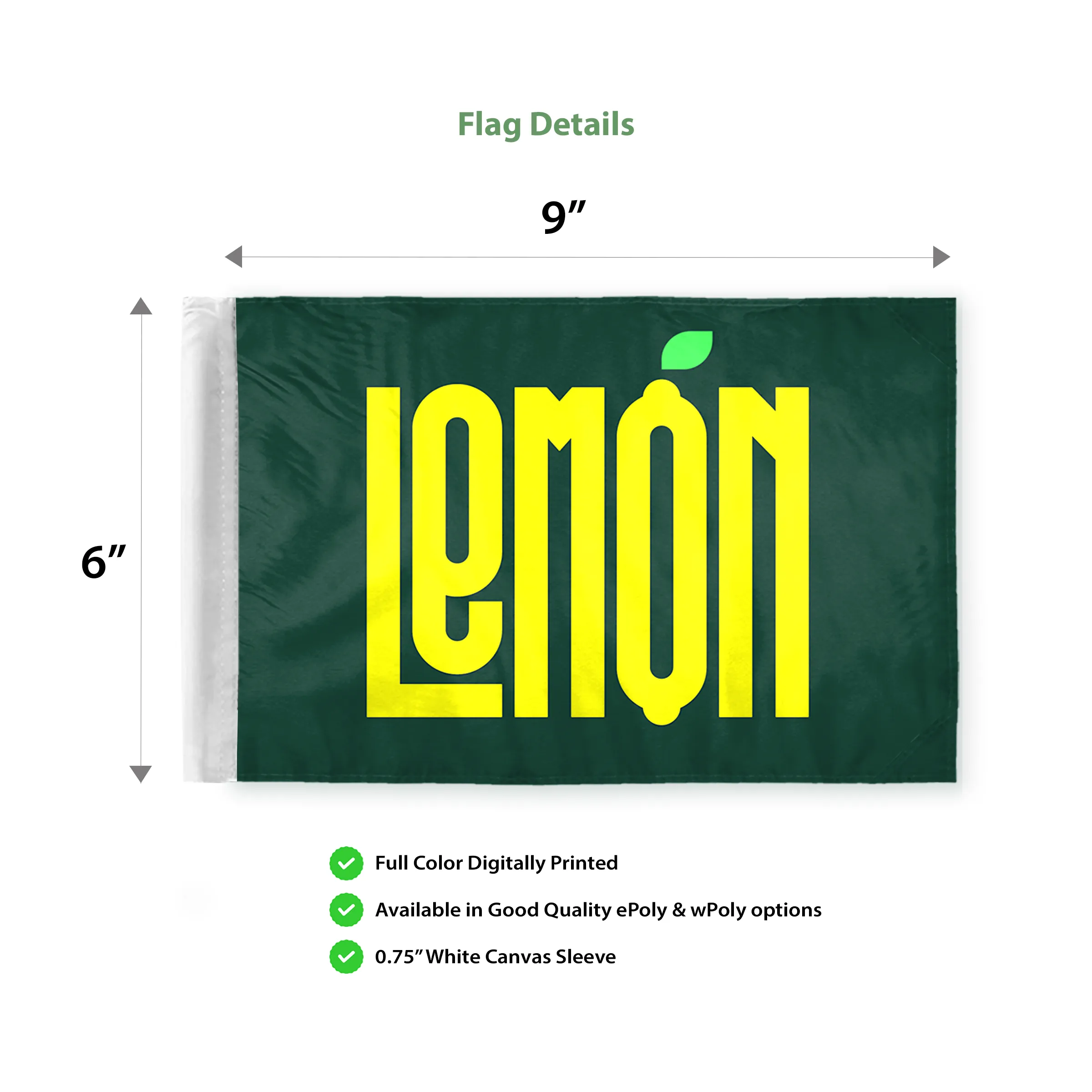 Digital Printed Motorcycle Flags - 1 Ply 6" x 9" 6
