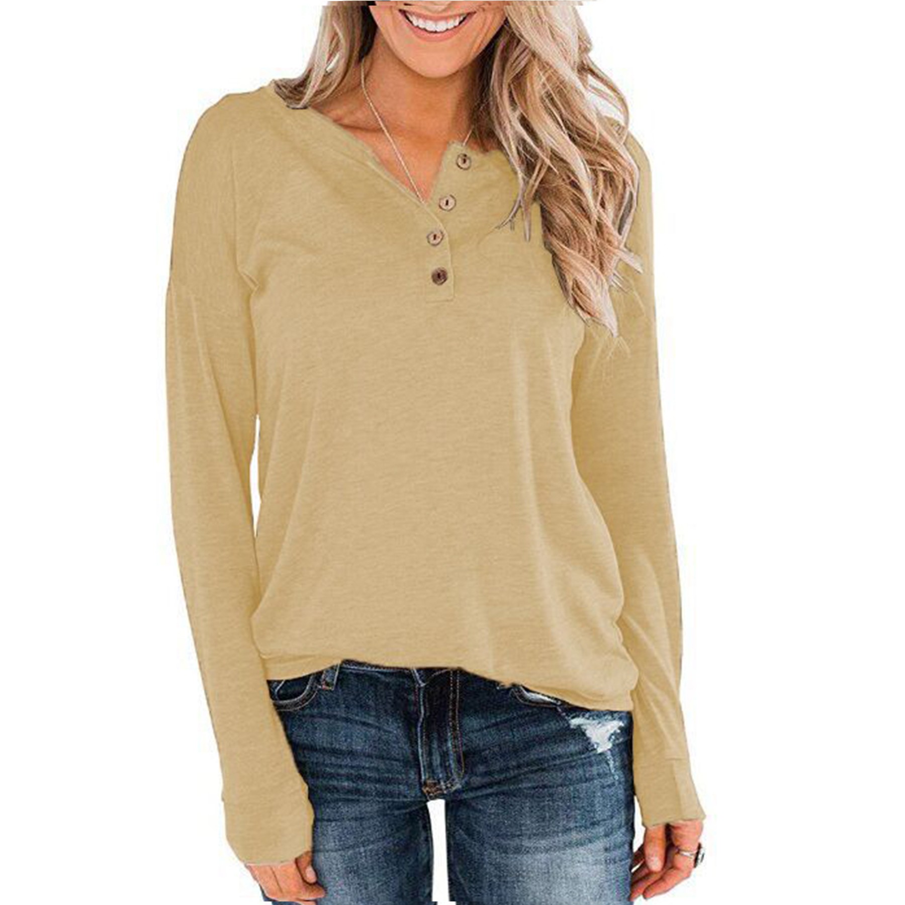 Women's Long Sleeve Henley 4