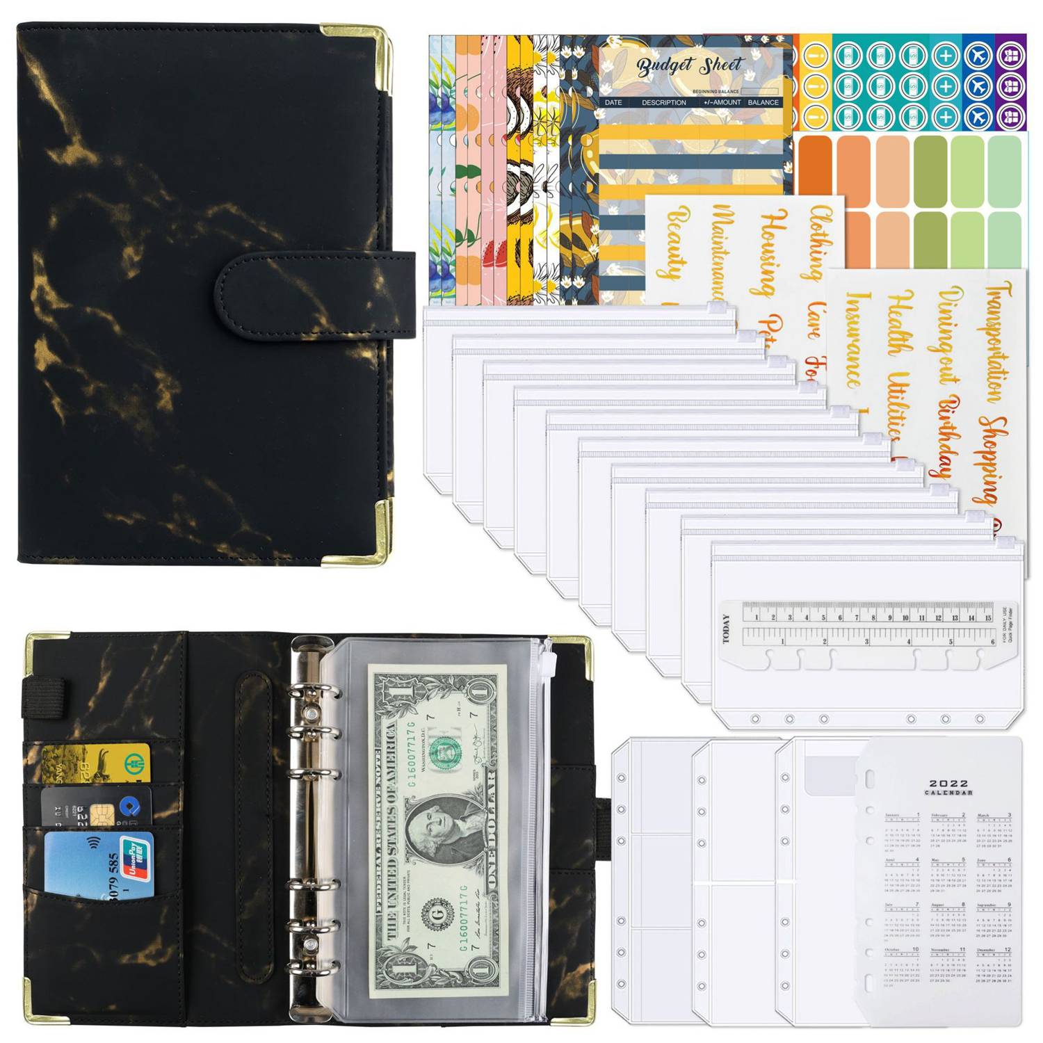 A6 PU Leather Marble Binder Set 3