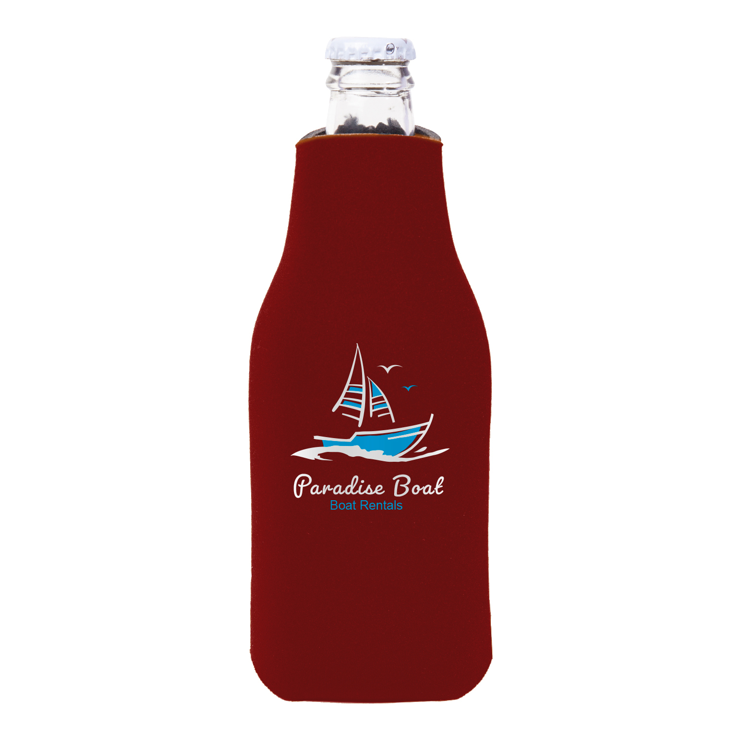 Zipper Beer Bottle Cooler (2 Color Imprint) 9