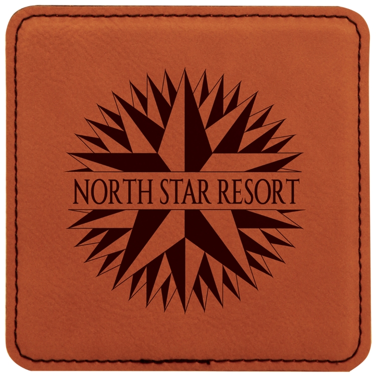 Rawhide Leatherette Individual Square Coaster 2