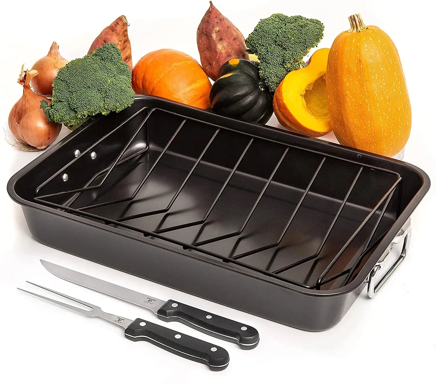 Custom 18" Rectangular Nonstick Large Turkey Roaster Rack 5