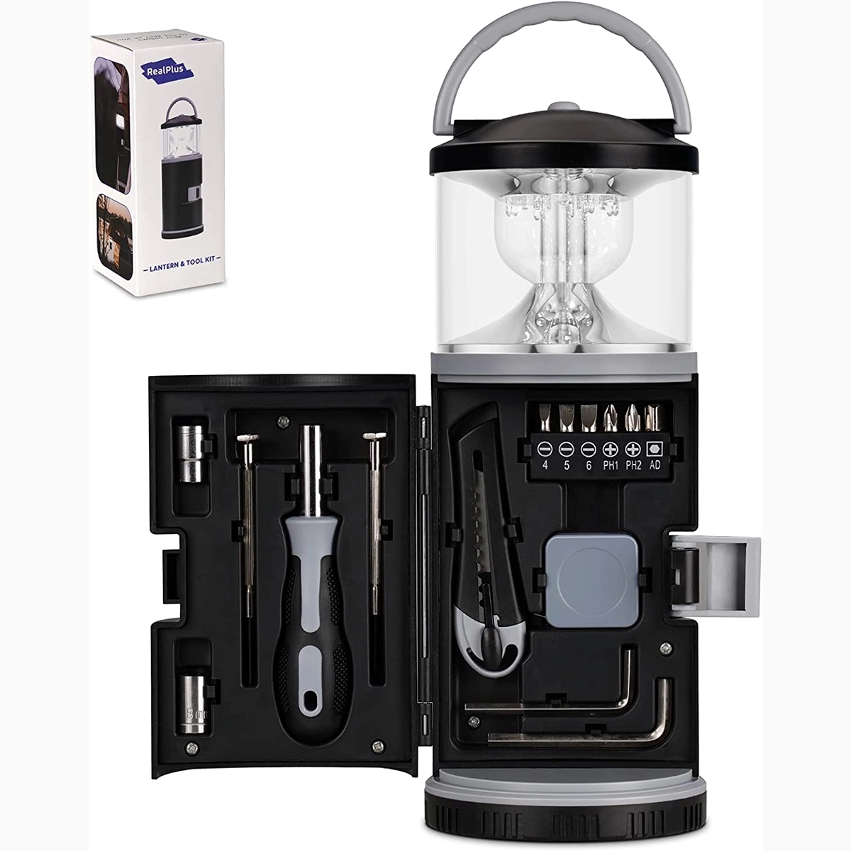 LED Camping Lantern with Flashlight Tools Kit 2