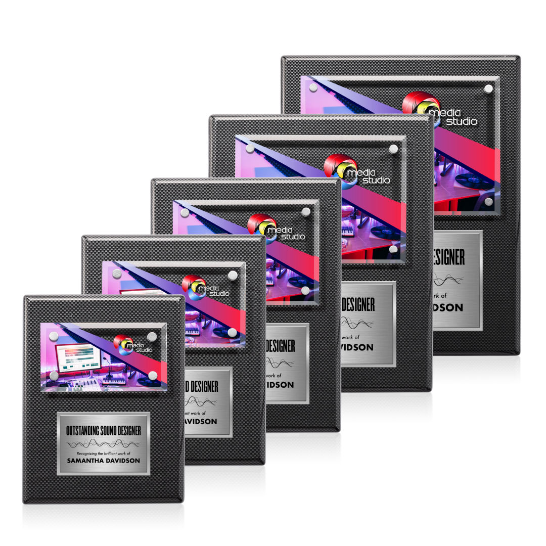 Gossamer VividPrint™ Plaque -  Carbon Fibre/Silver 4