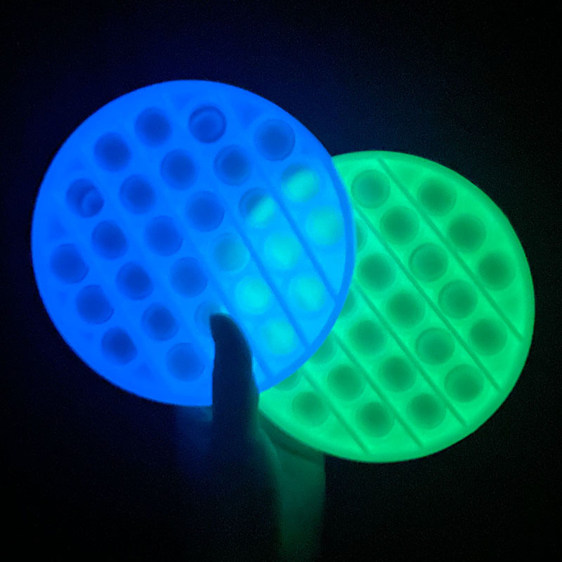 Circle Shape Luminous Pure Color Push Pop Bubble Fidget Sensory Toy 7
