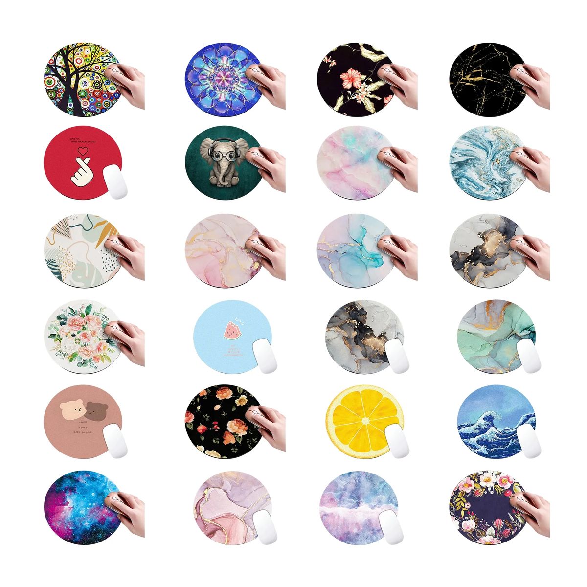 Round Mouse Pad 8 Inch Rubber Base Design 3