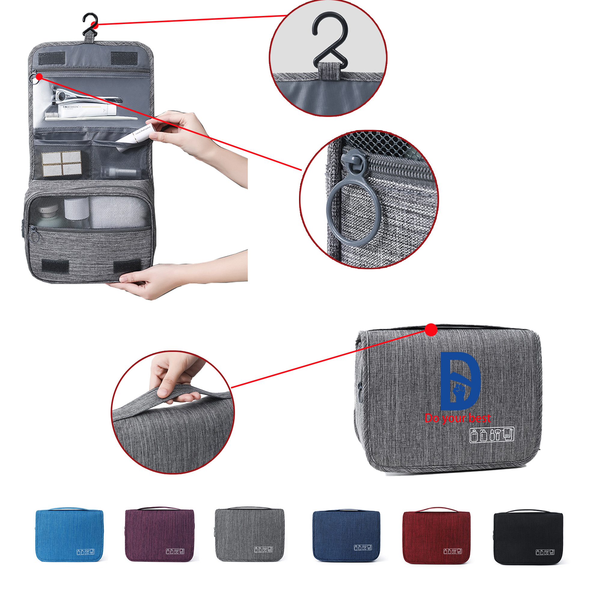 MOQ 50 Travel Hanging Toiletry Bag 2
