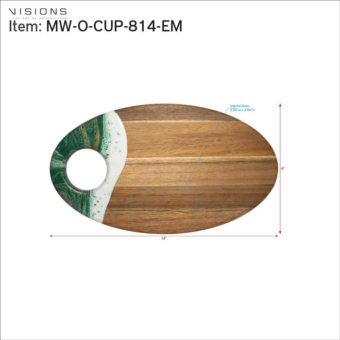 Medium Oval Acacia Board With Dip Holder 20