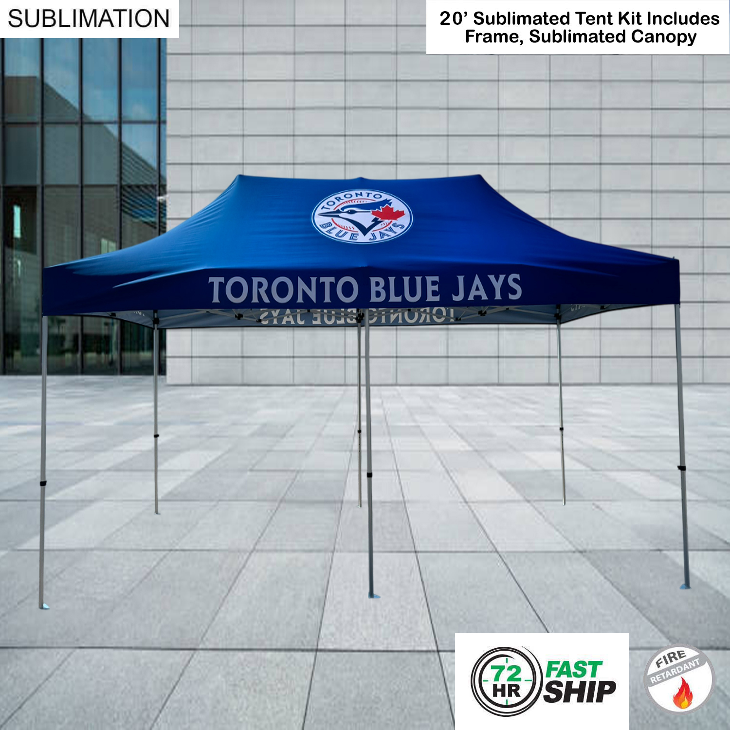 72Hr Fast Ship - 20' Premium Sublimated Tent Kit, Includes Premium 40mm Aluminum Frame & Canopy only 10