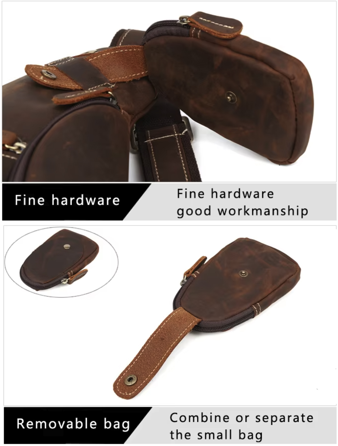 Genuine Leather Shoulder Bag Crossbody Chest Bag 1