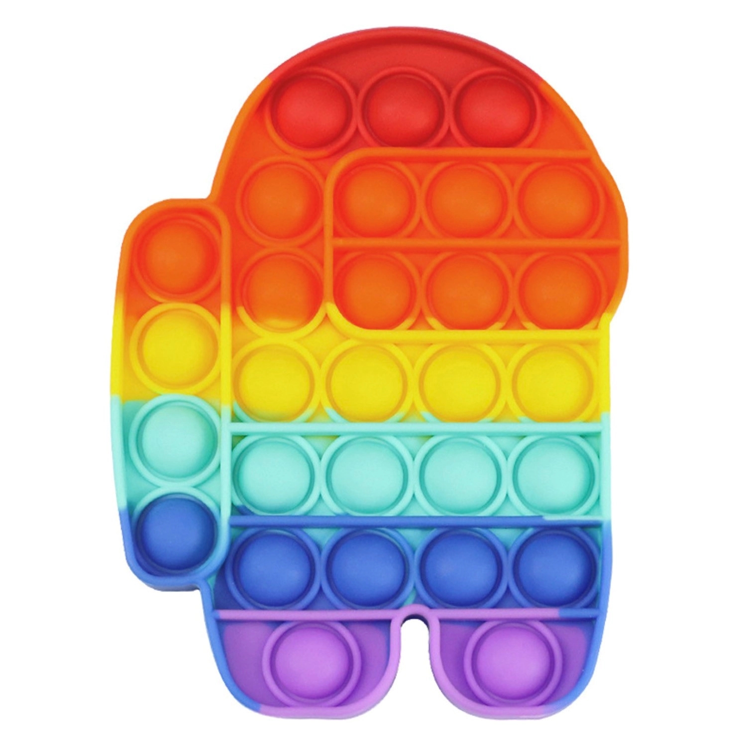 Rainbow Color Pop Fidget Sensory Toy Silicone Push Bubble 5