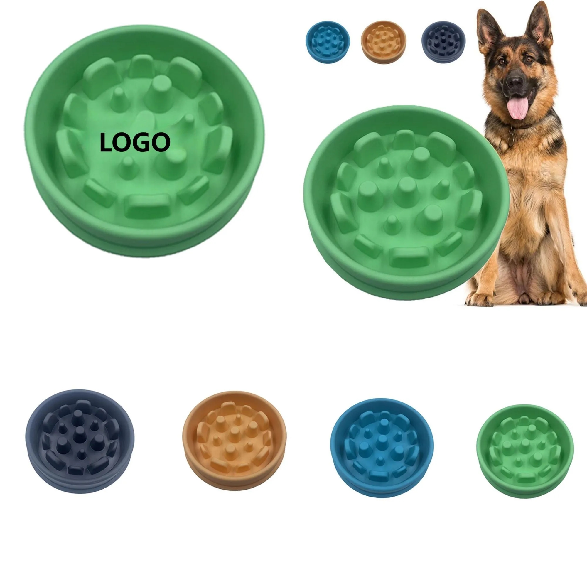 Anti-Choke Slow Feeder Pet Bowl 8.75"x8.75"x2.25" 4