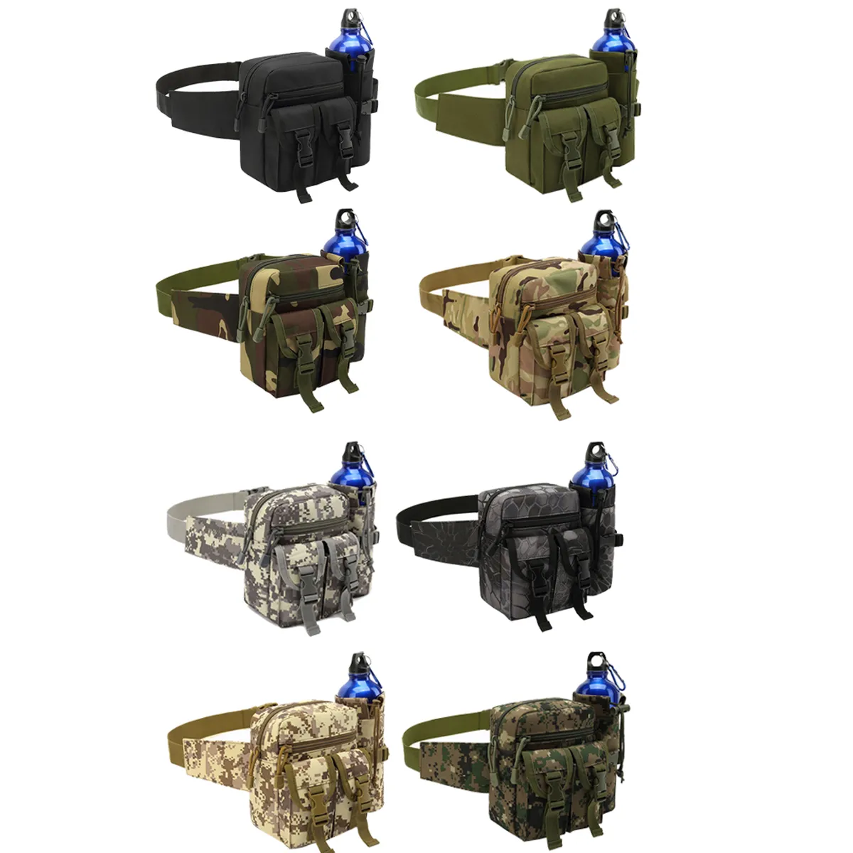 Tactical Waist Pouch Fanny Pack W/ Water Bottle Holder 4