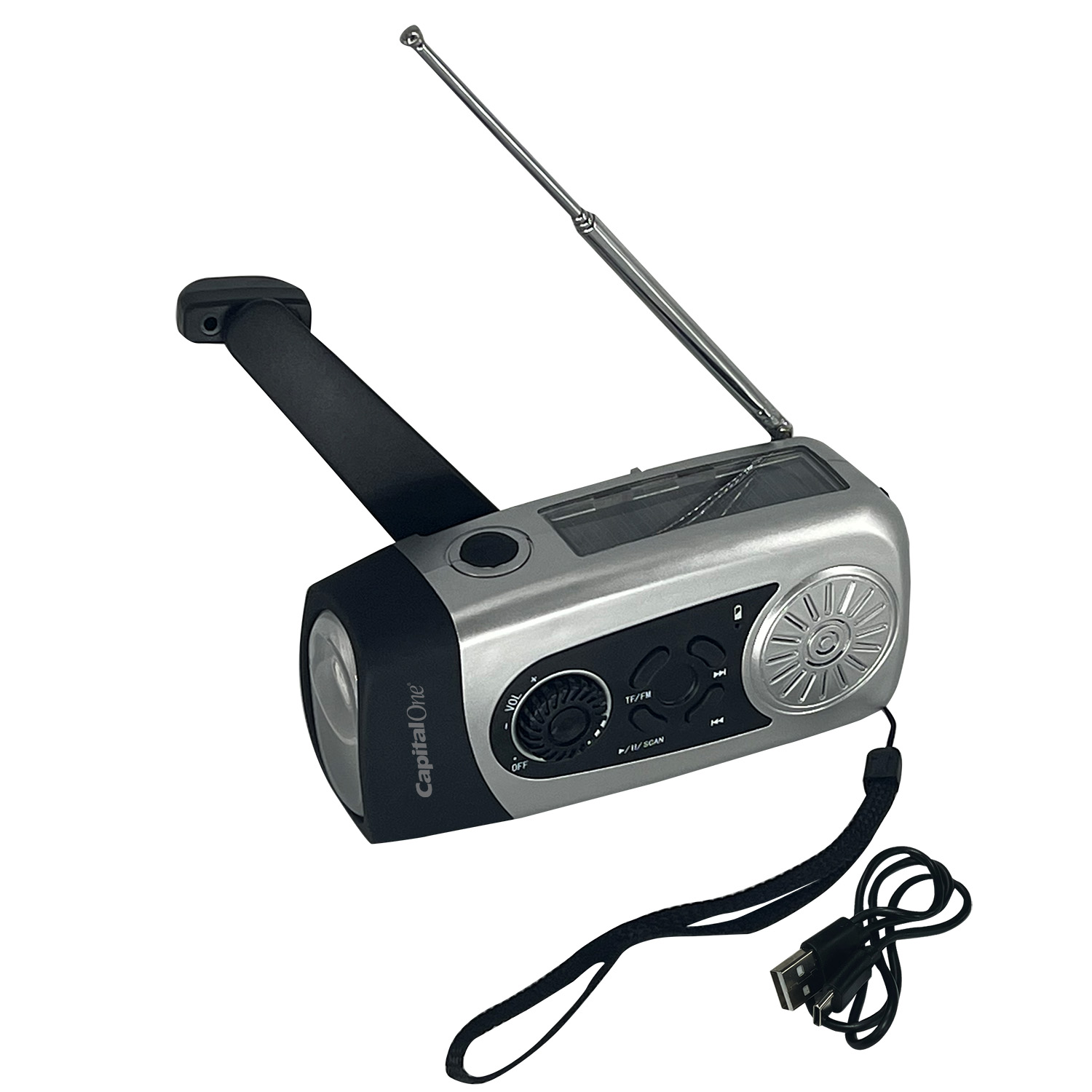 Dynamo Solar AM-FM Radio/Flashlight w/ USB 2