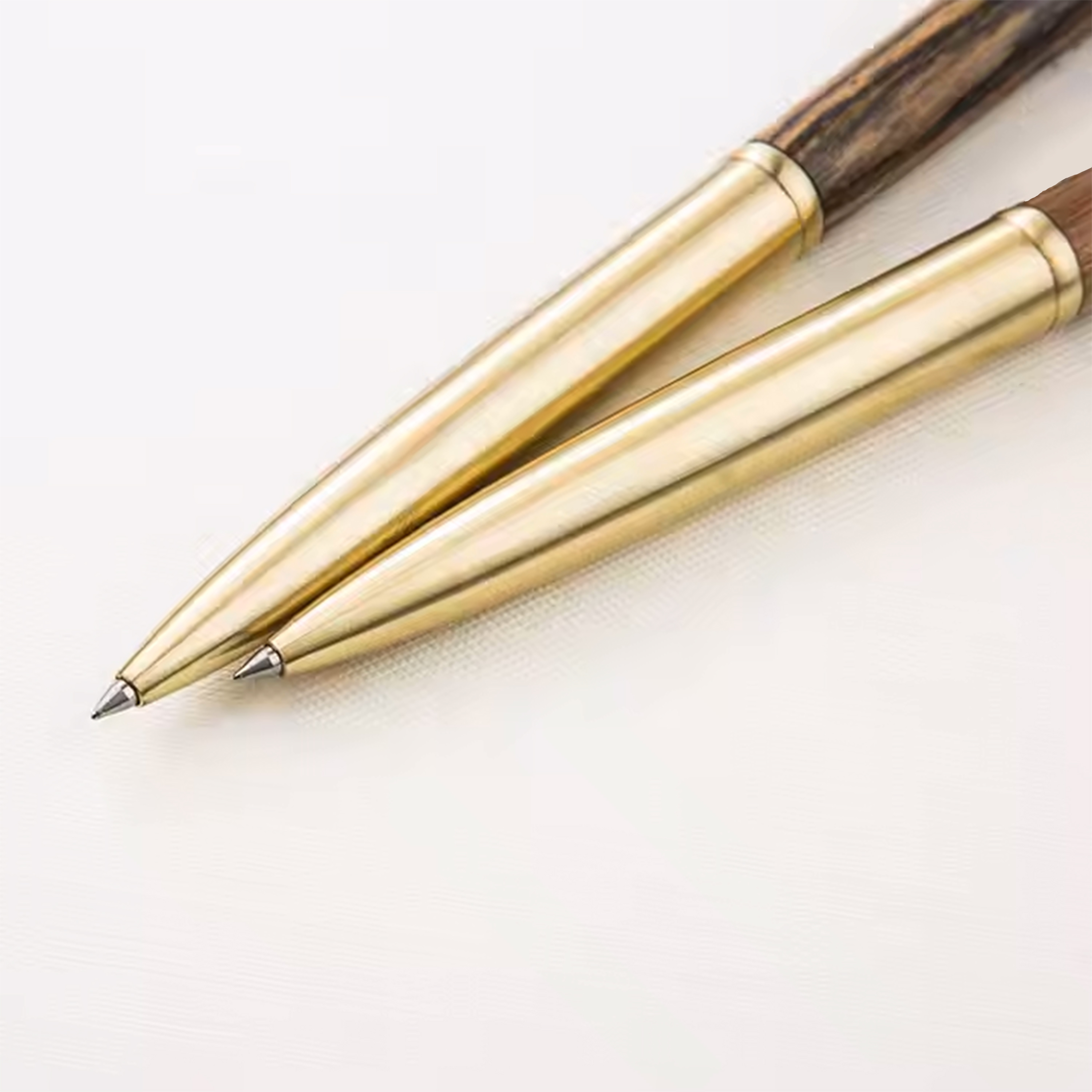Wooden and brass Ballpoint Pen with cap 2