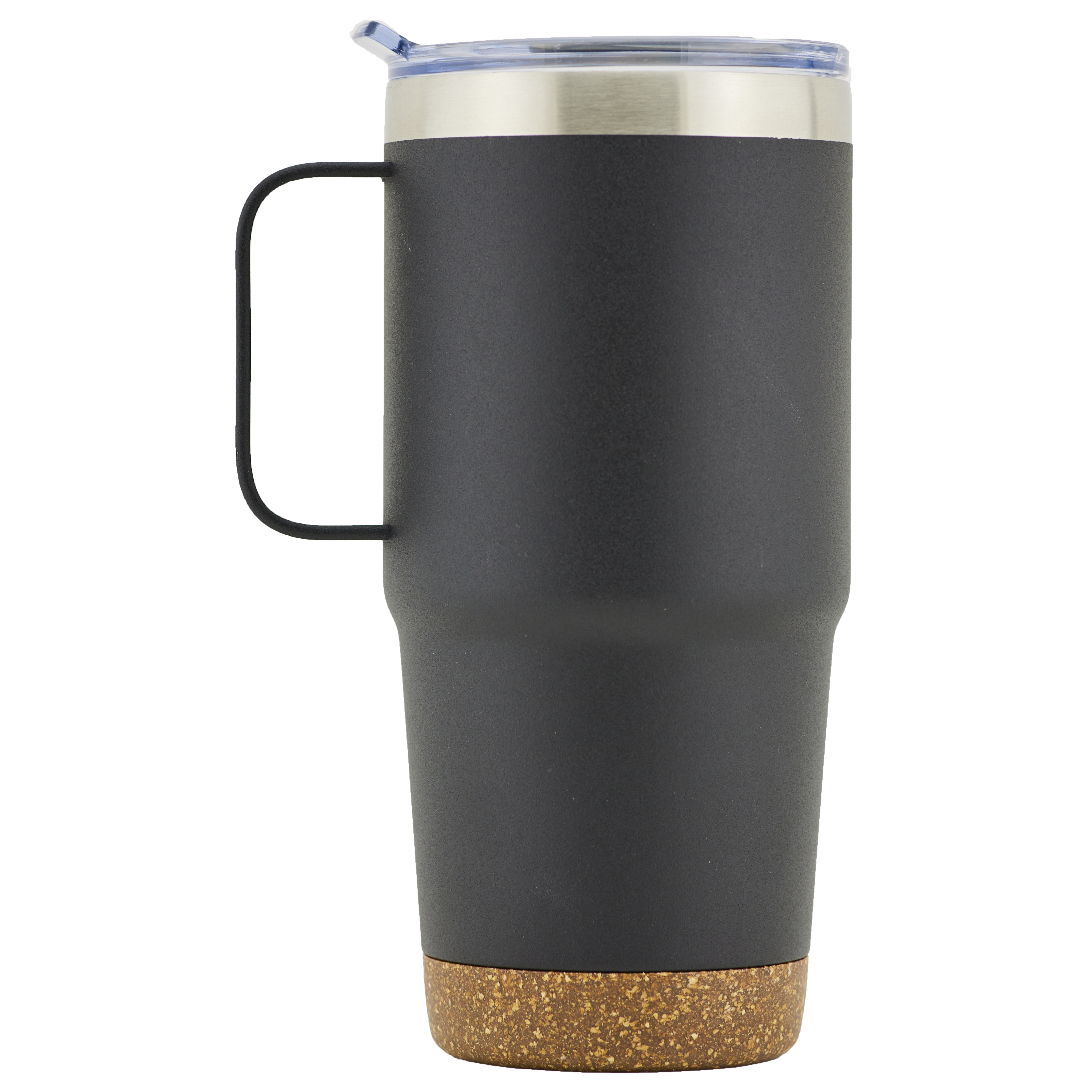 Oceanside 24 Oz. Double Wall SS VI Tumbler with Handle and Cork Bottom (Black) 3