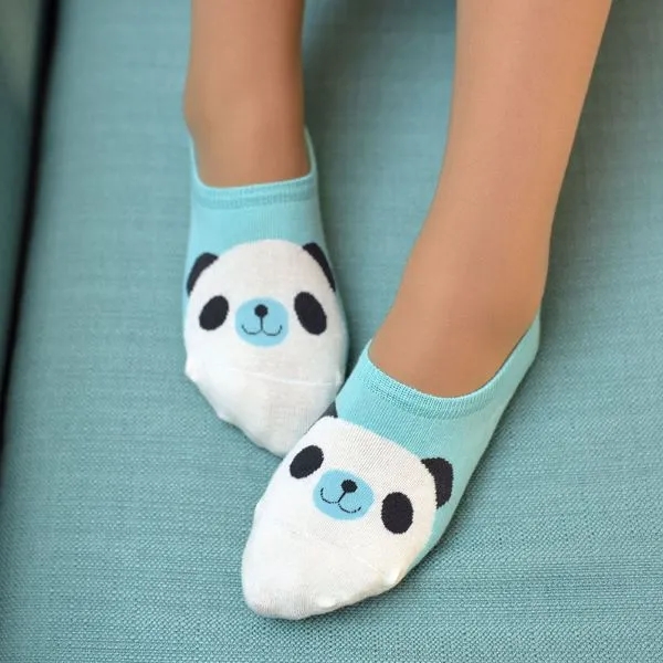 5 Pairs/Lot Women's Candy Color Cartoon Pattern Socks 4