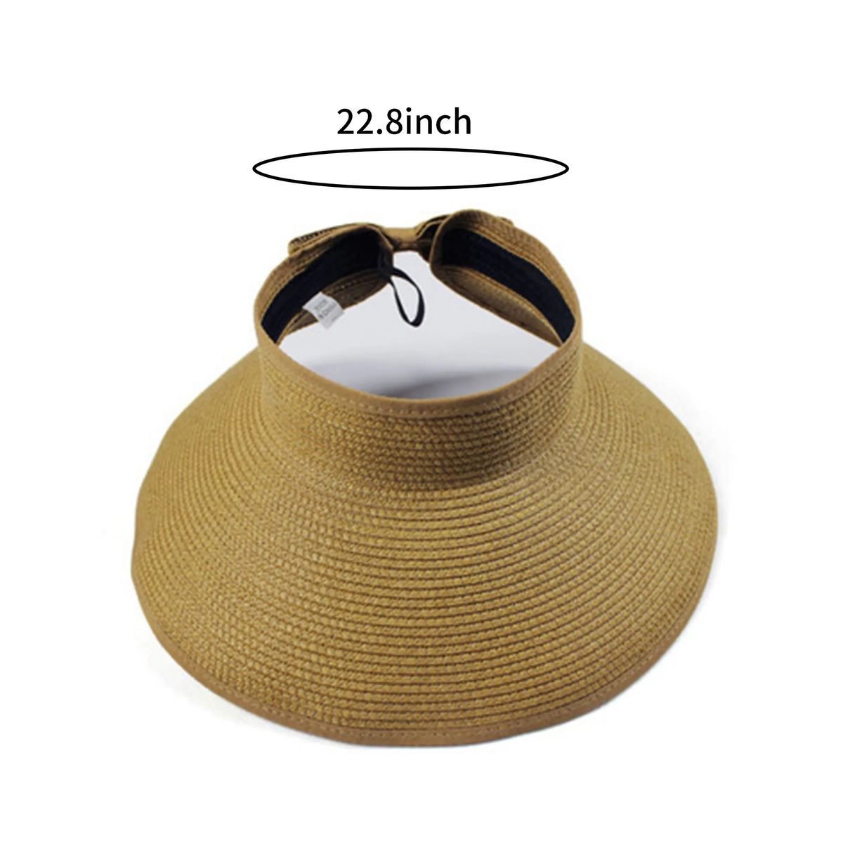 Adjustable Straw Visor With Hook And Loop Strap 2