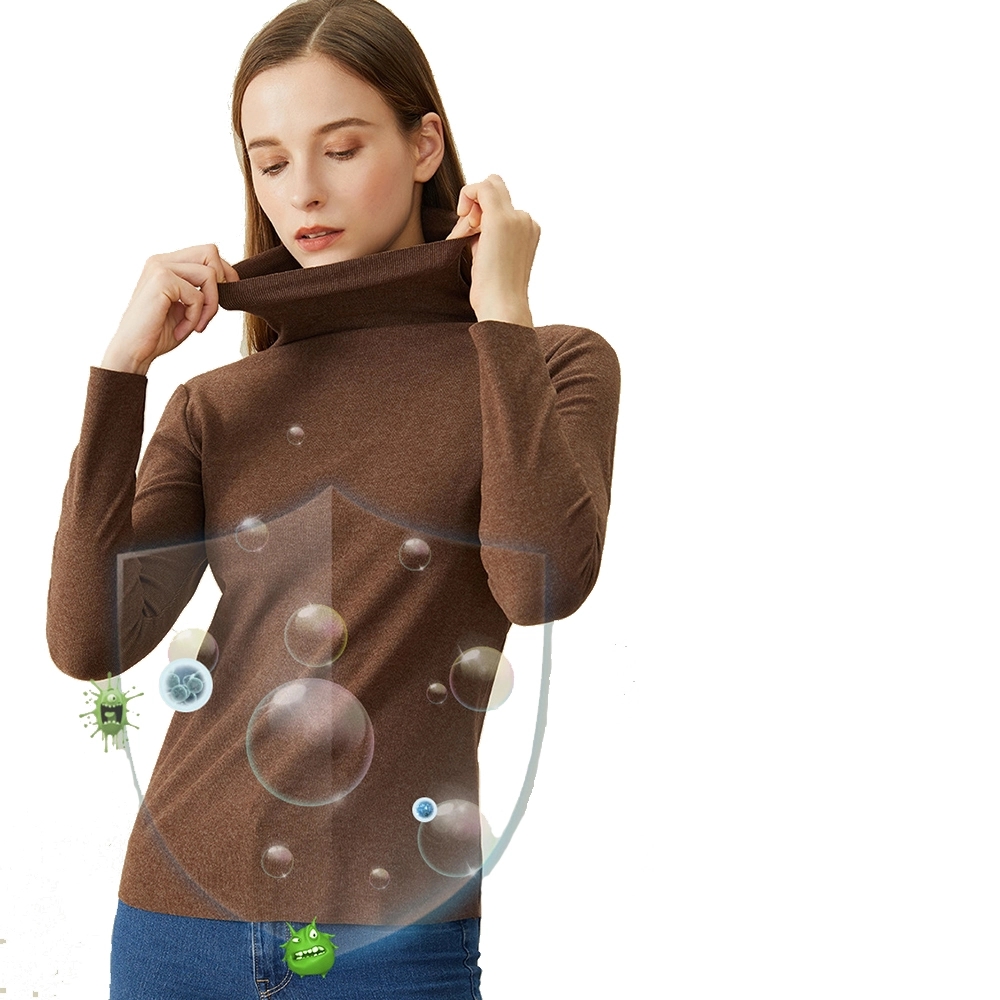 Long Sleeve Turtleneck Pullover Slim Shirt Top For Women, custom hoodie or sweatshirt with logo imprint 4