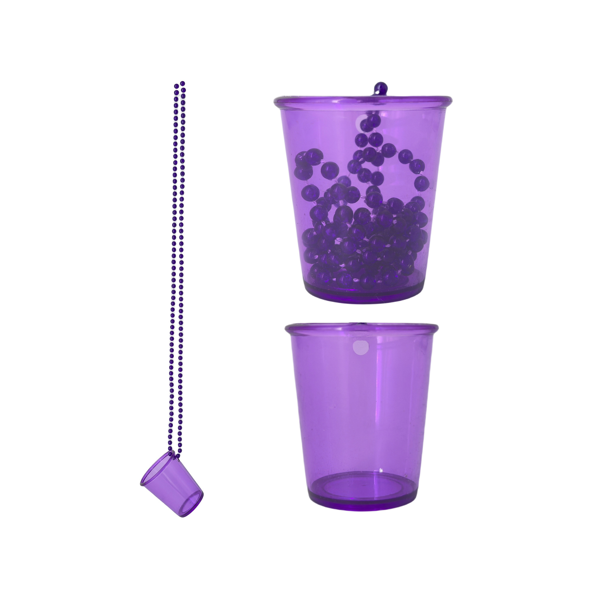 Plastic Shot Glass Necklace With Thirty Inch Chain 1.37" Width X 2.2" Height 5
