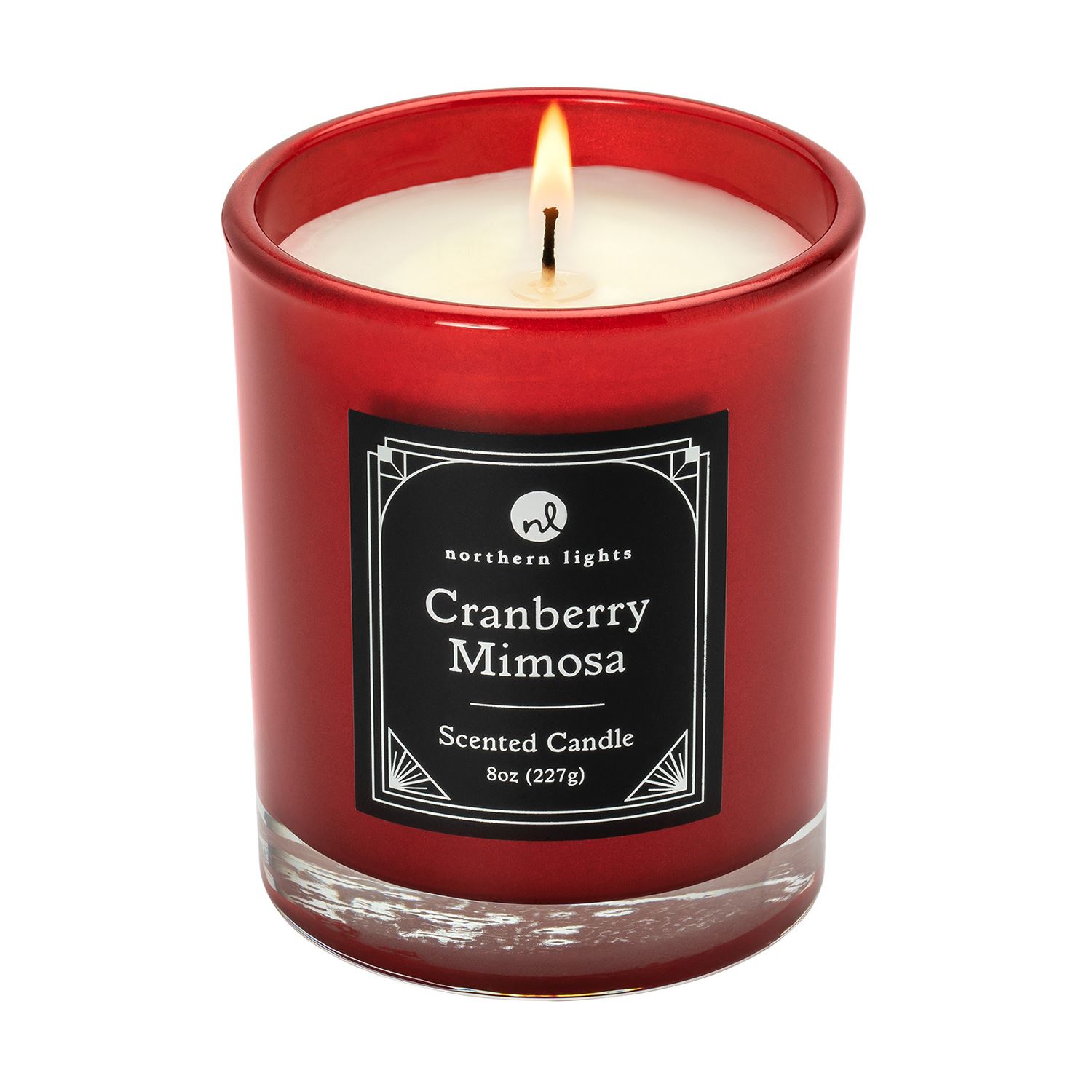 Zippo® Candy Apple Red Rechargeable Candle Lighter & 8 oz Cranberry Mimosa Candle Gift Set 4