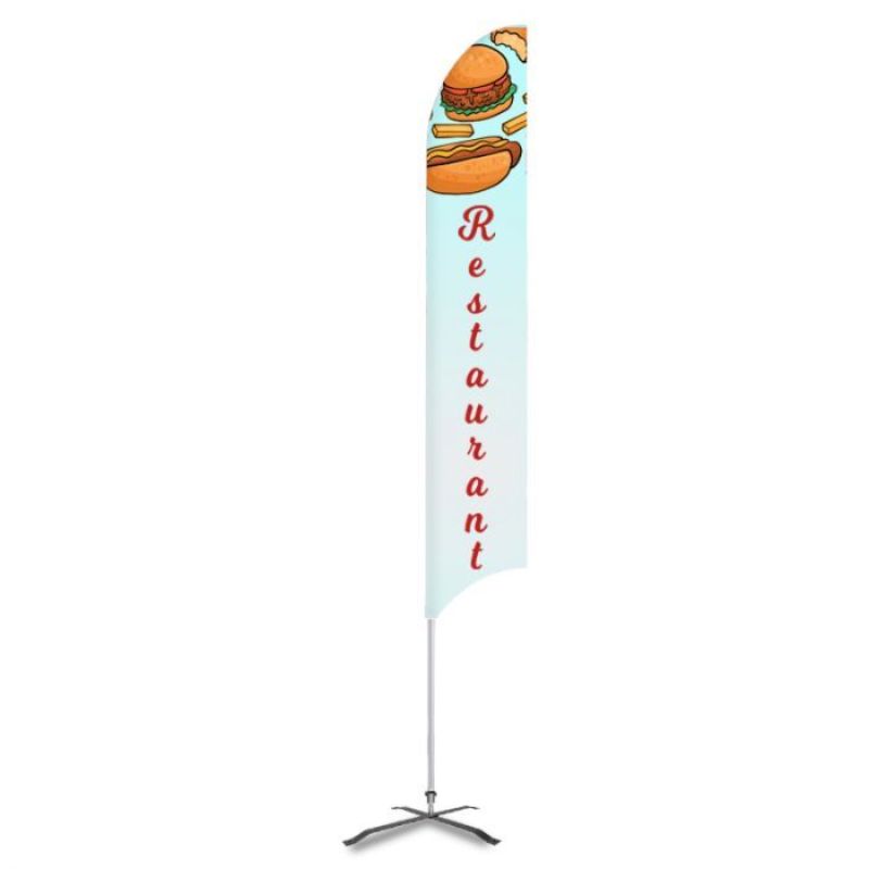 Restaurant Pre Printed outdoor banner 15' G7 Feather Flag - Design 2 3