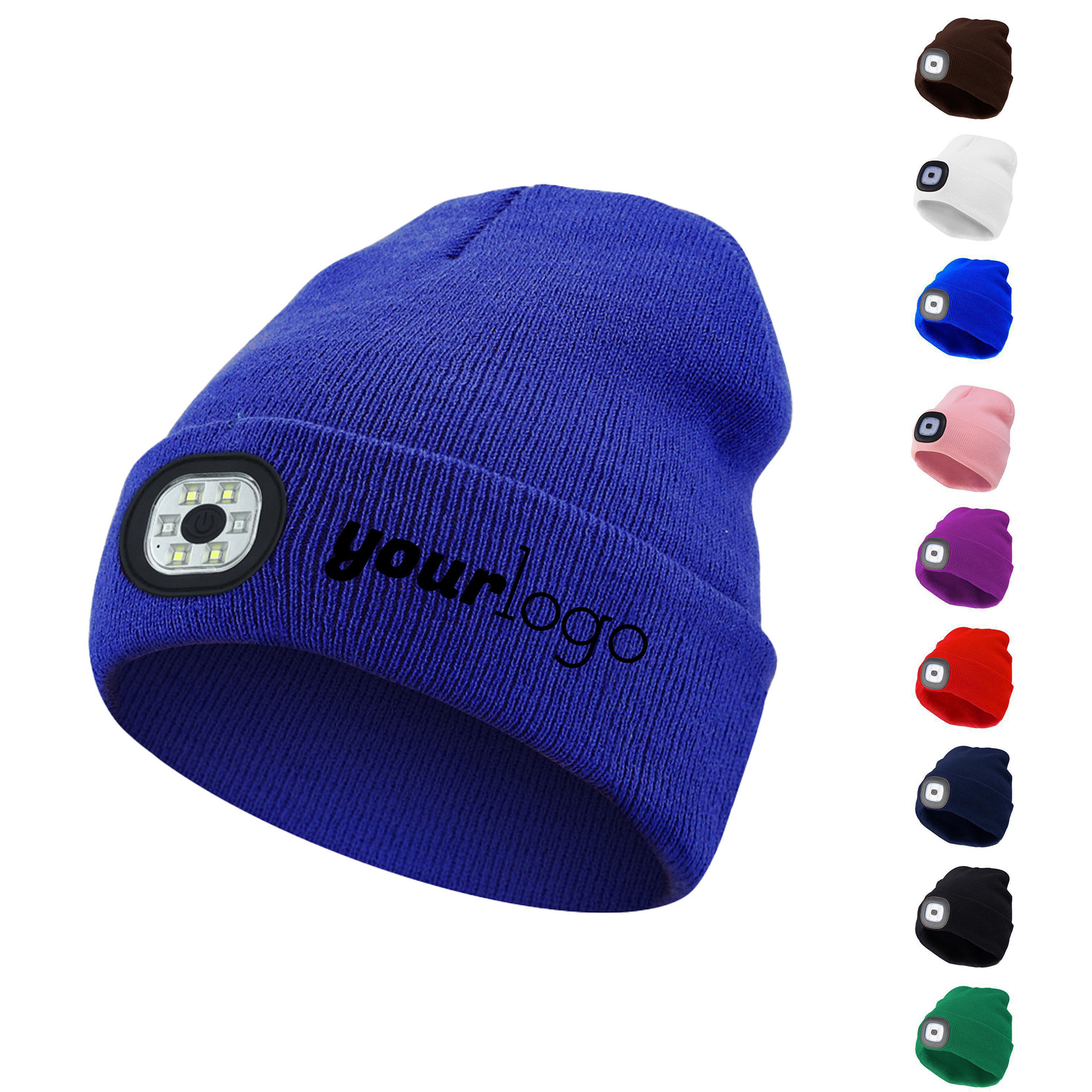 Rechargeable Music Beanie with Built-in LED Headlamp 3