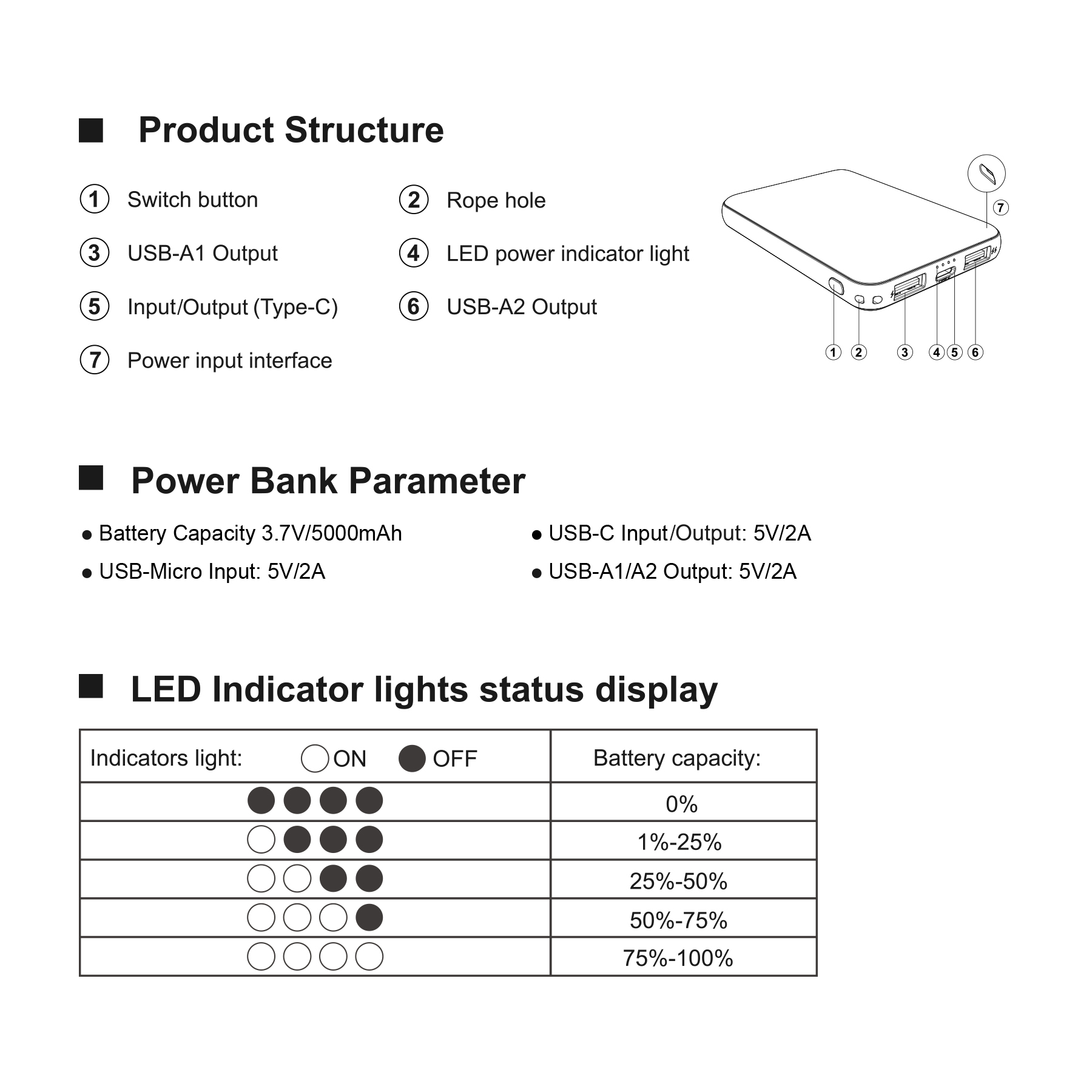 5000mAh 4-Port Pocket Power Bank 3