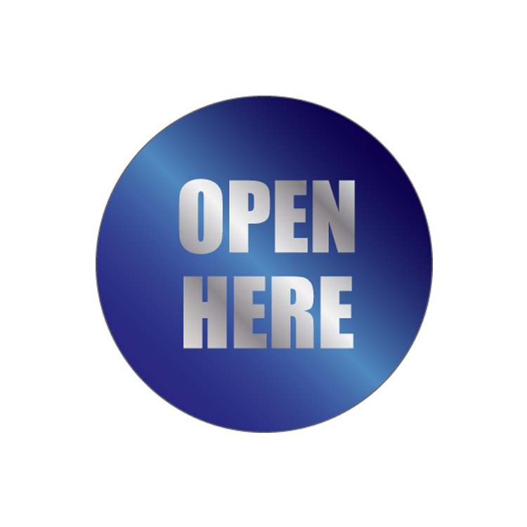 Die cut foil imprint round label 1