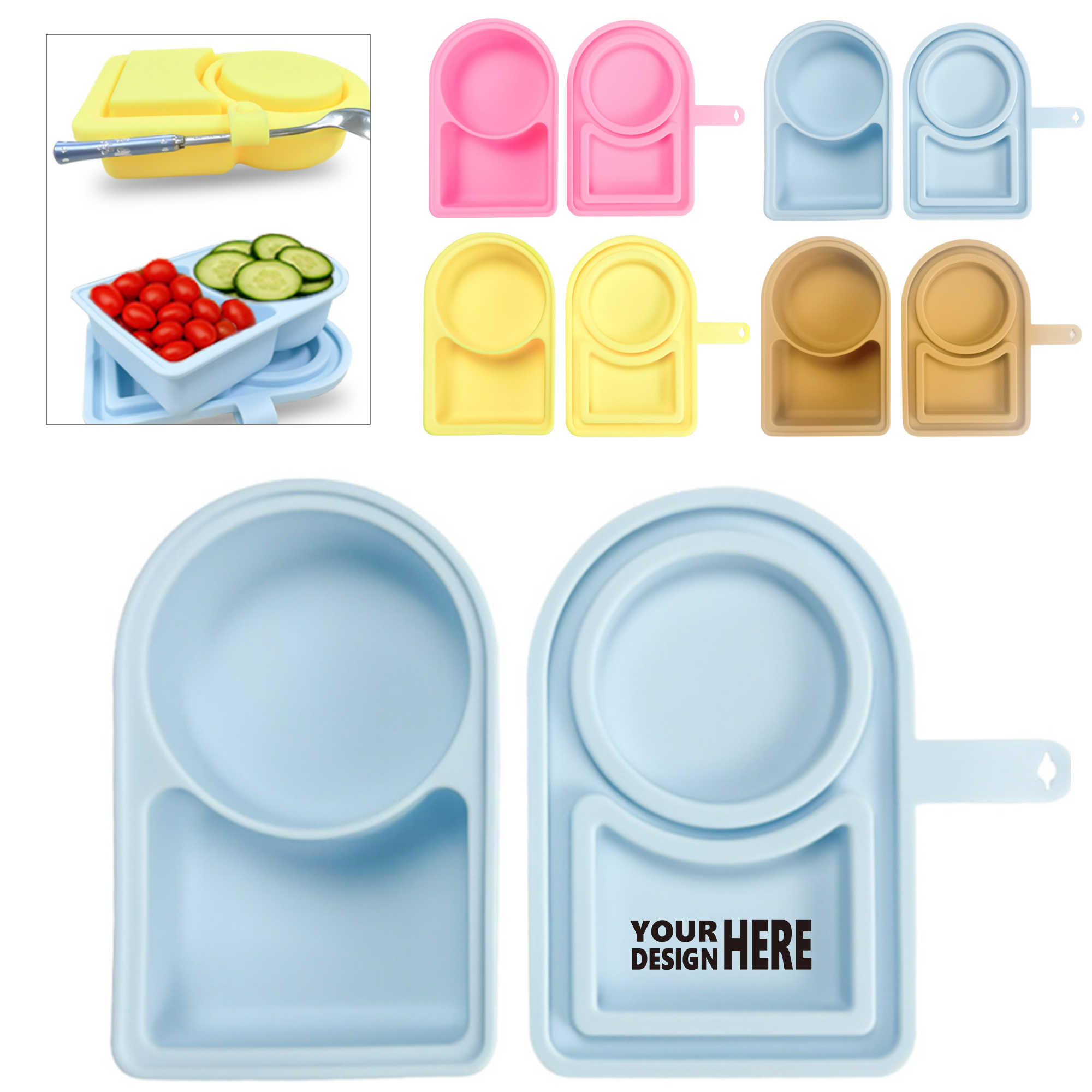 Snack Containers Made of Reusable Silicone with Lids 2