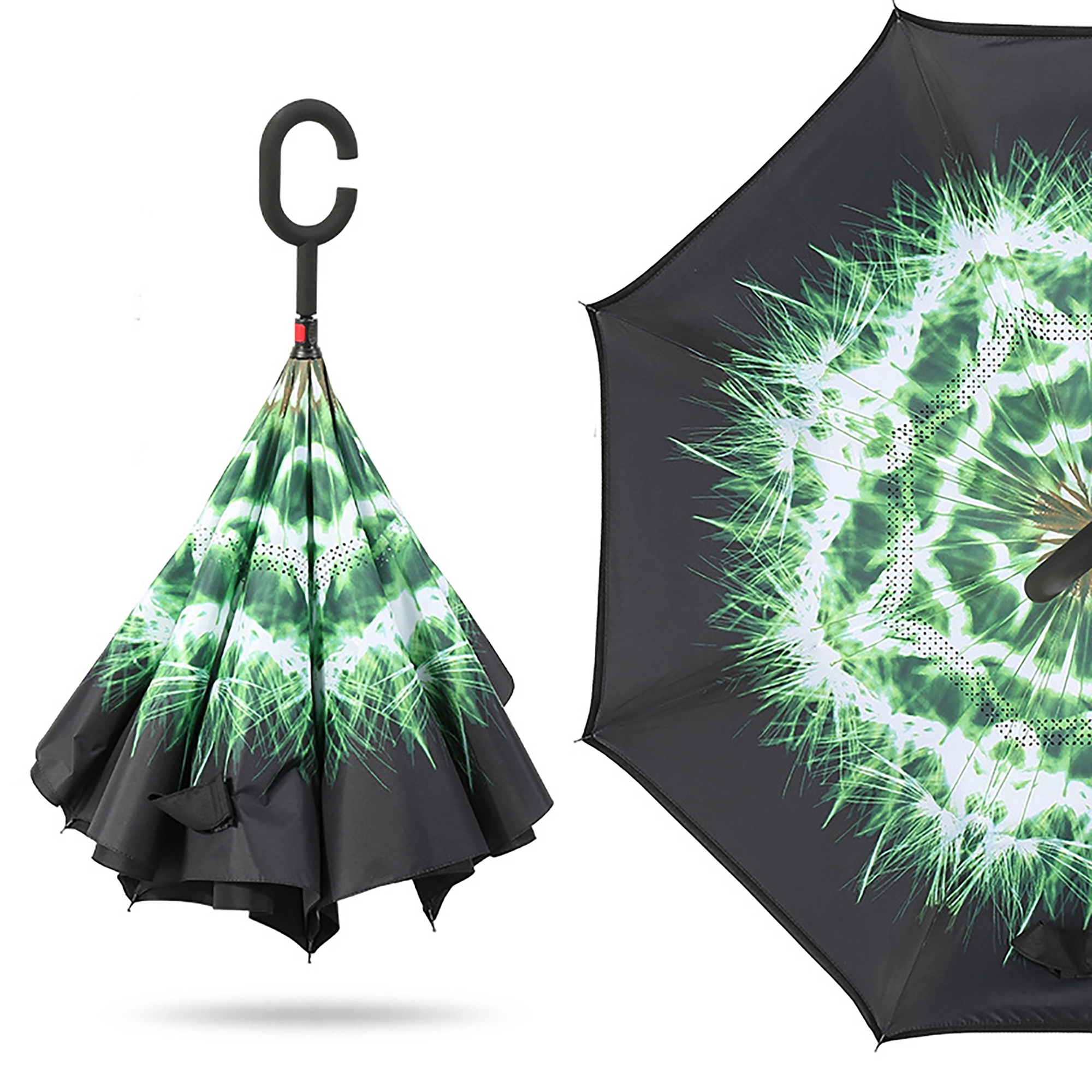 MOQ 50pcs C-Shaped Handle Anti-UV Inverted Reverse Umbrella 10