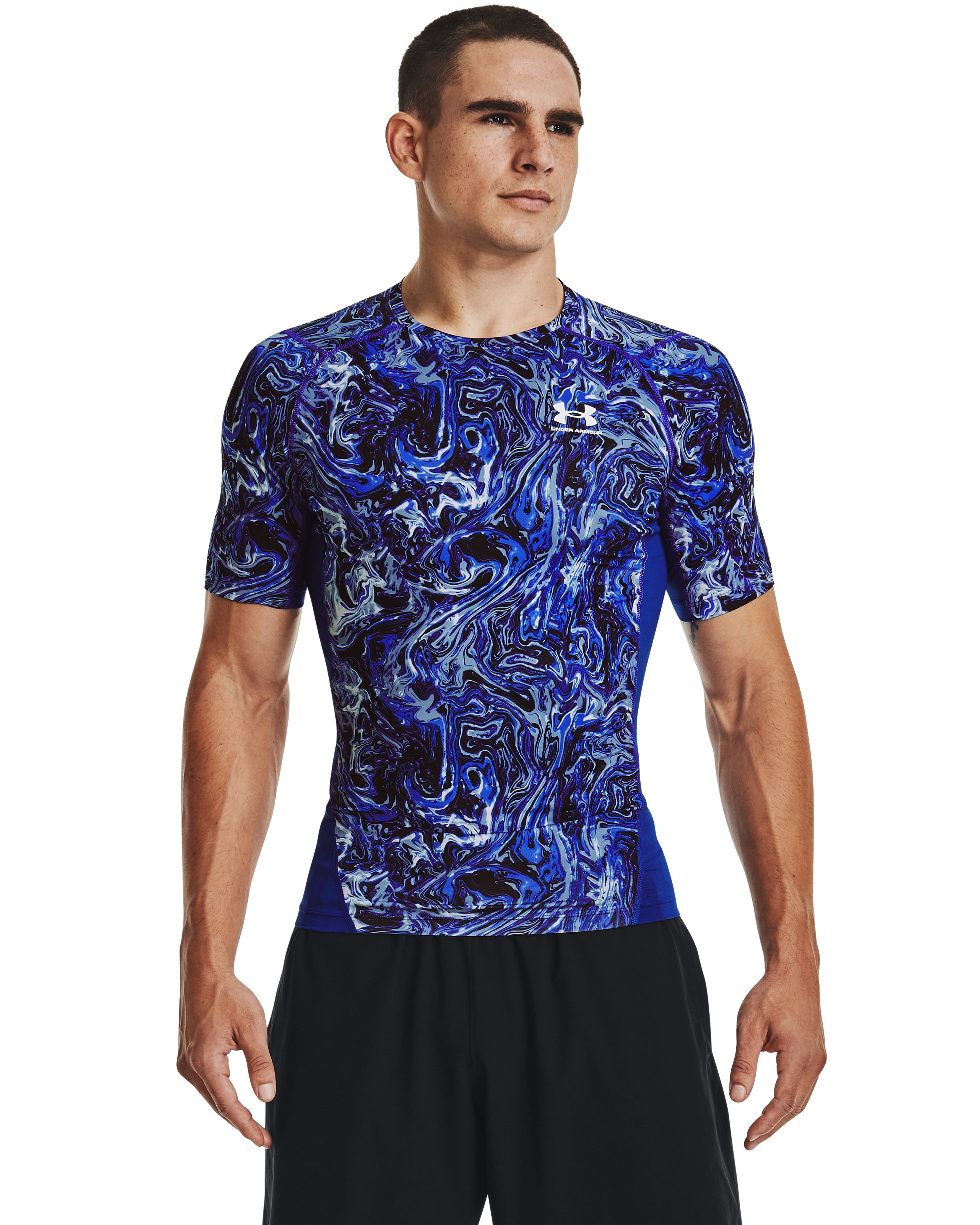 Men's HeatGear Compression Printed Short Sleeve 3