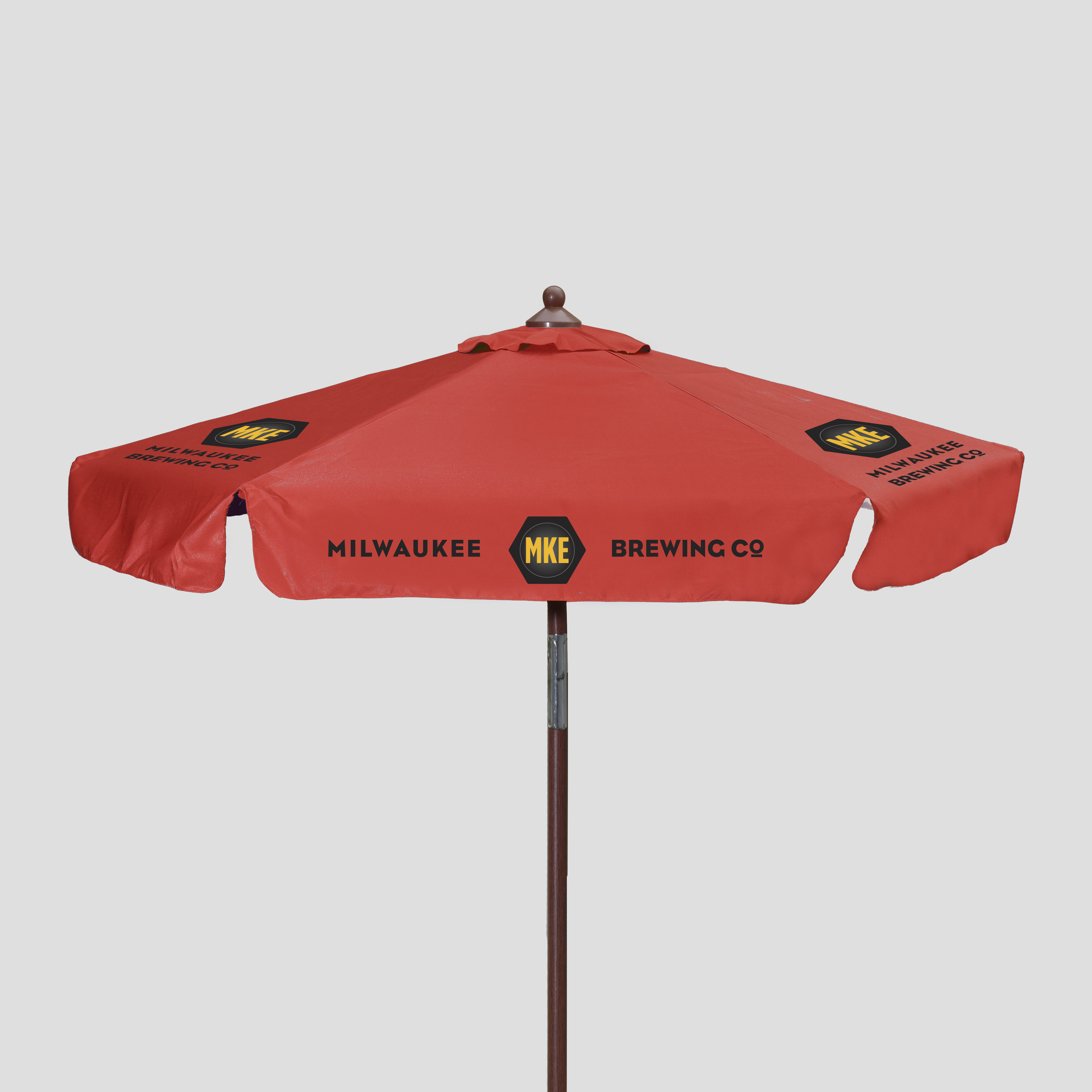 7' Wood Look Market Umbrella with Tilt