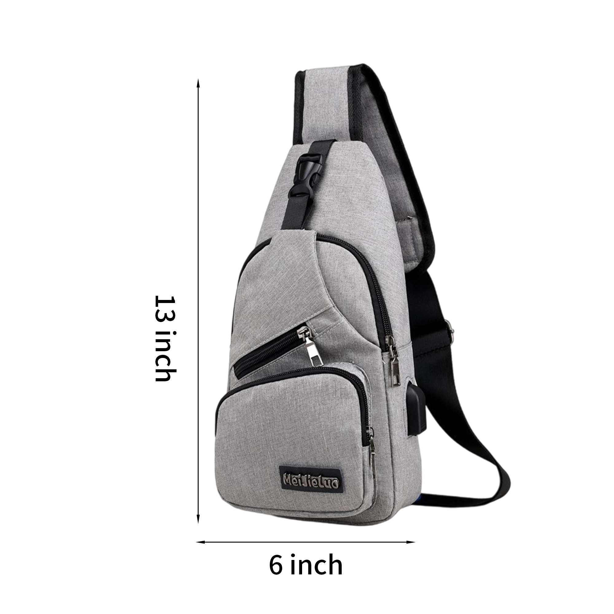 Oxford Sling Crossbody Bag With Zipper Pocket 3