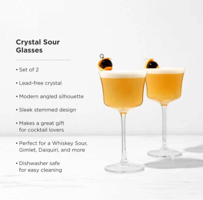 Viski® Crystal Sour Glass, set of 2 5