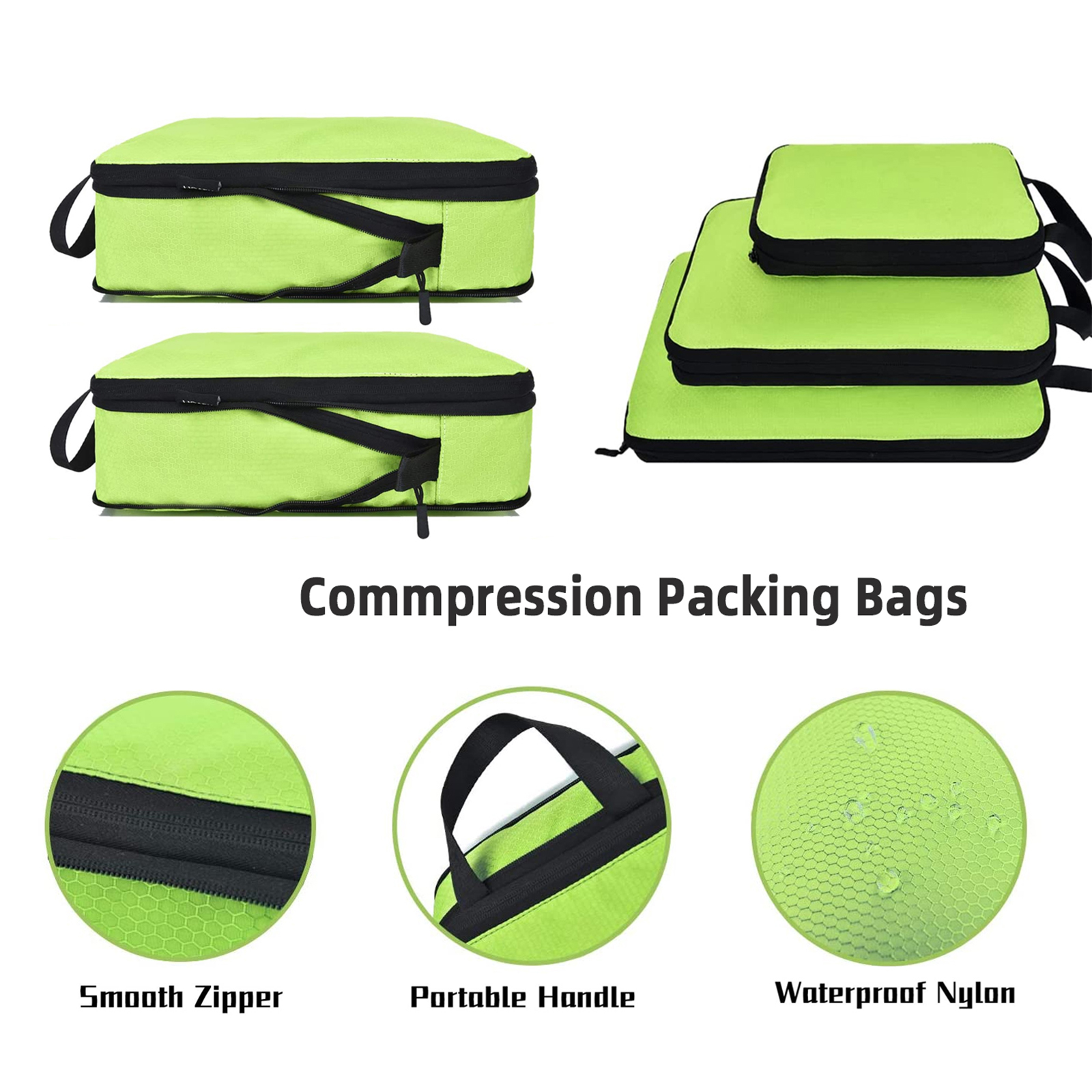 3 Pcs Compression Packing Cubes Bags Set 2