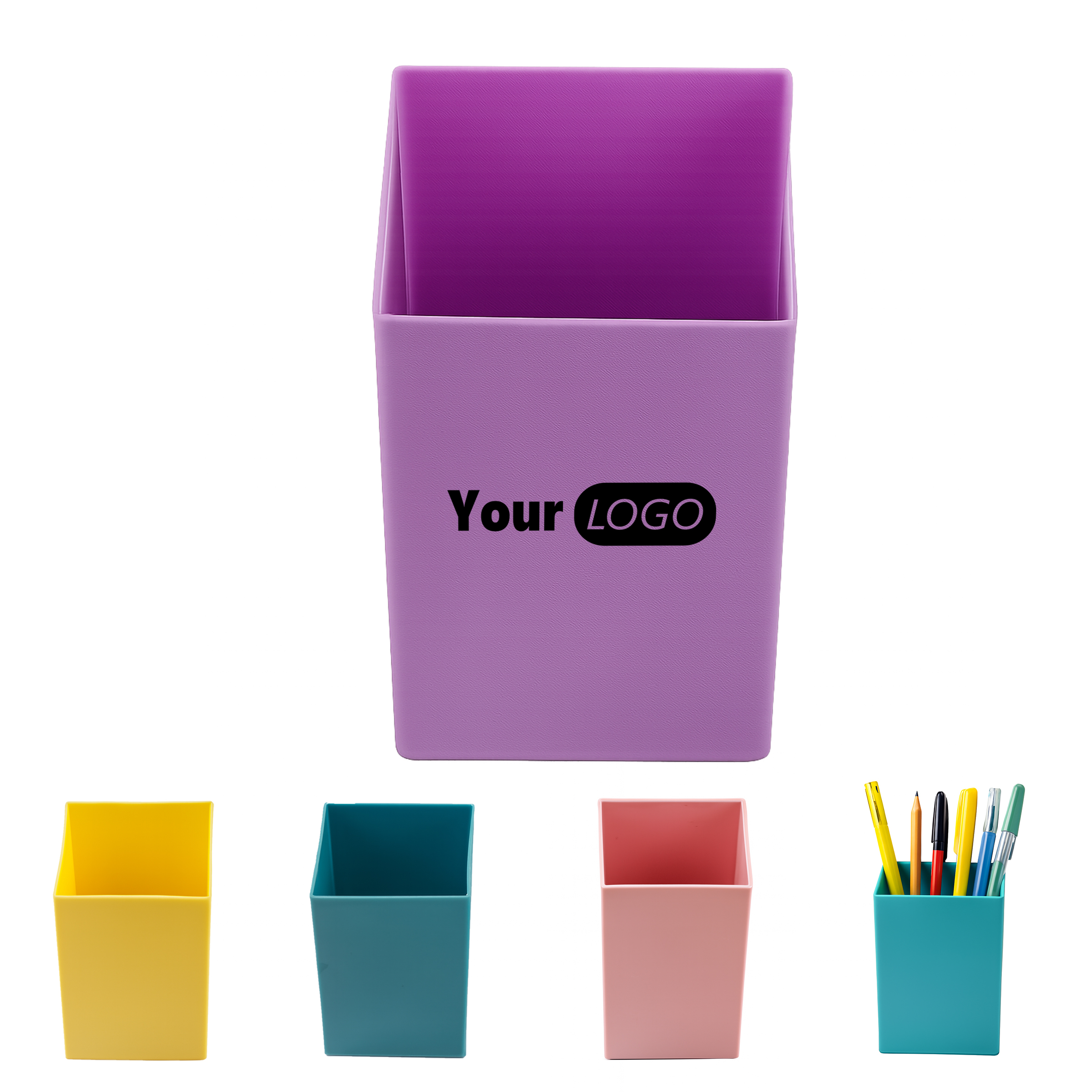 Square Plastic Pen Holder 3