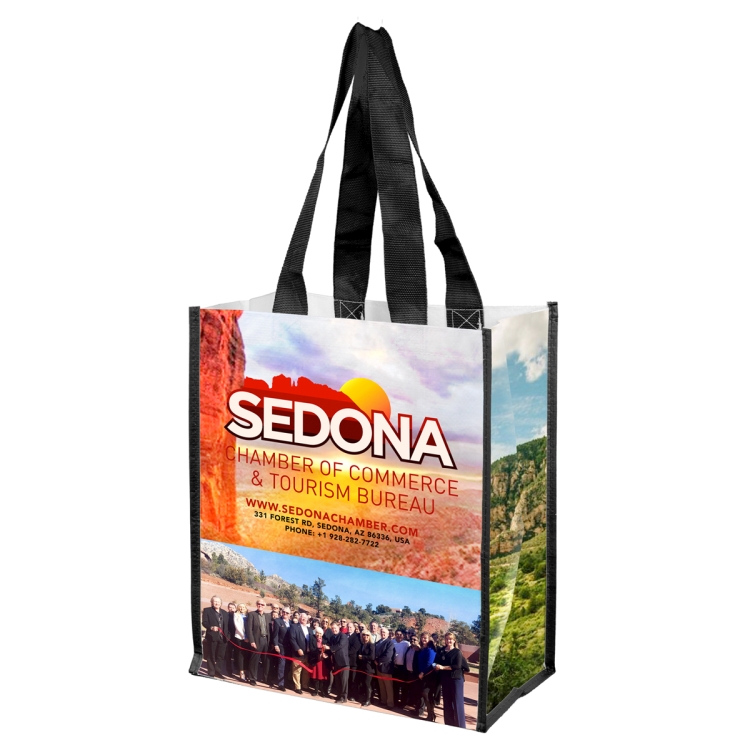 12"W x 14"H x 7"Gusset - "NICOLE" Full Color Laminated Woven Wrap Tote and Shopping Bag 4