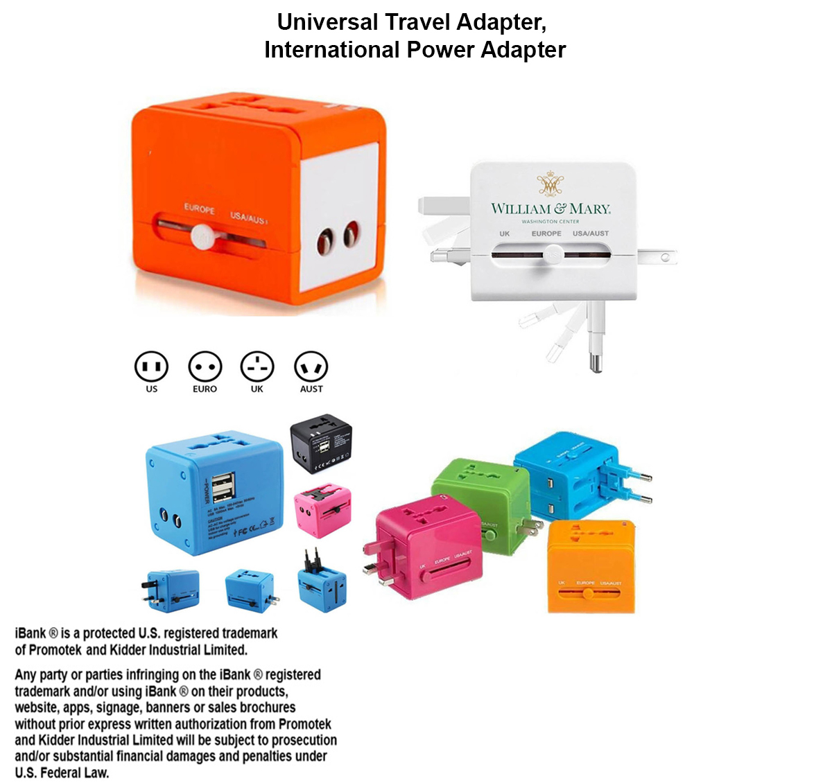 iBank ® Universal Travel Adapter, International Power Adapter 2