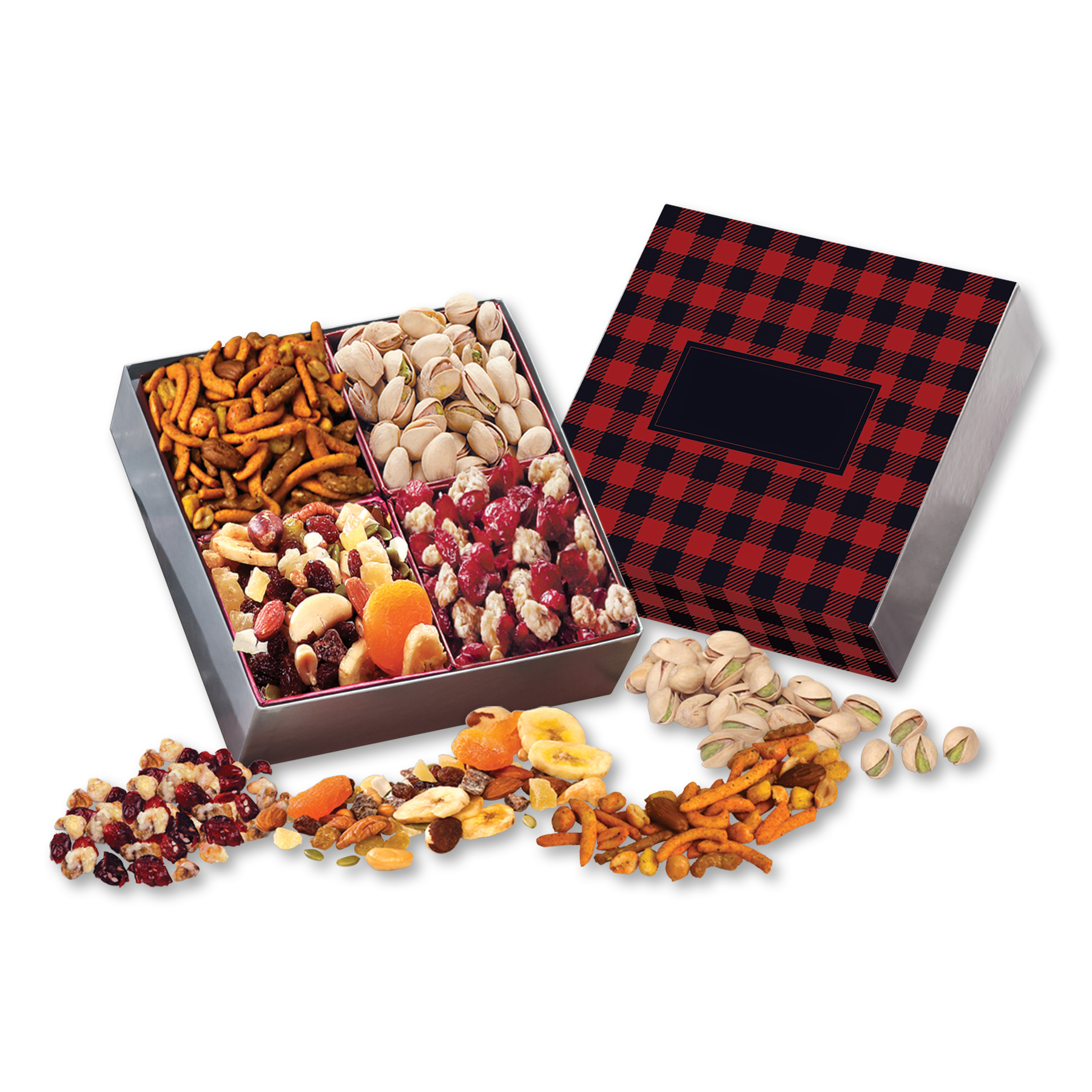 Gift Box with Gourmet Treats with Plaid Sleeve 2