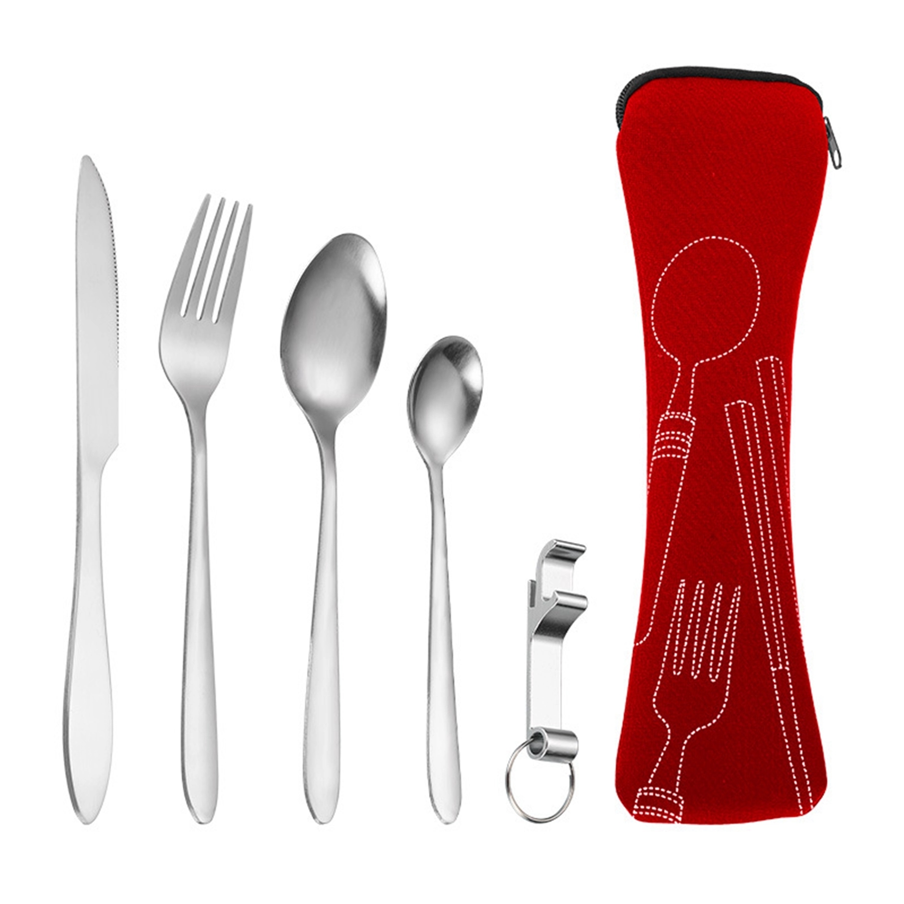 Stainless Steel Cutlery 5 Piece Set with Neoprene Pouch 5