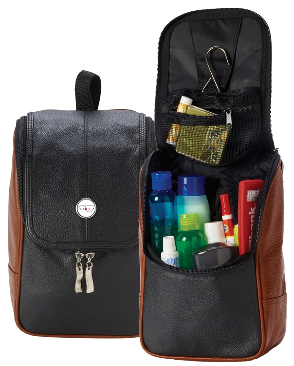 Mesa Leather Hanging Travel Toiletry Valet Bag 1