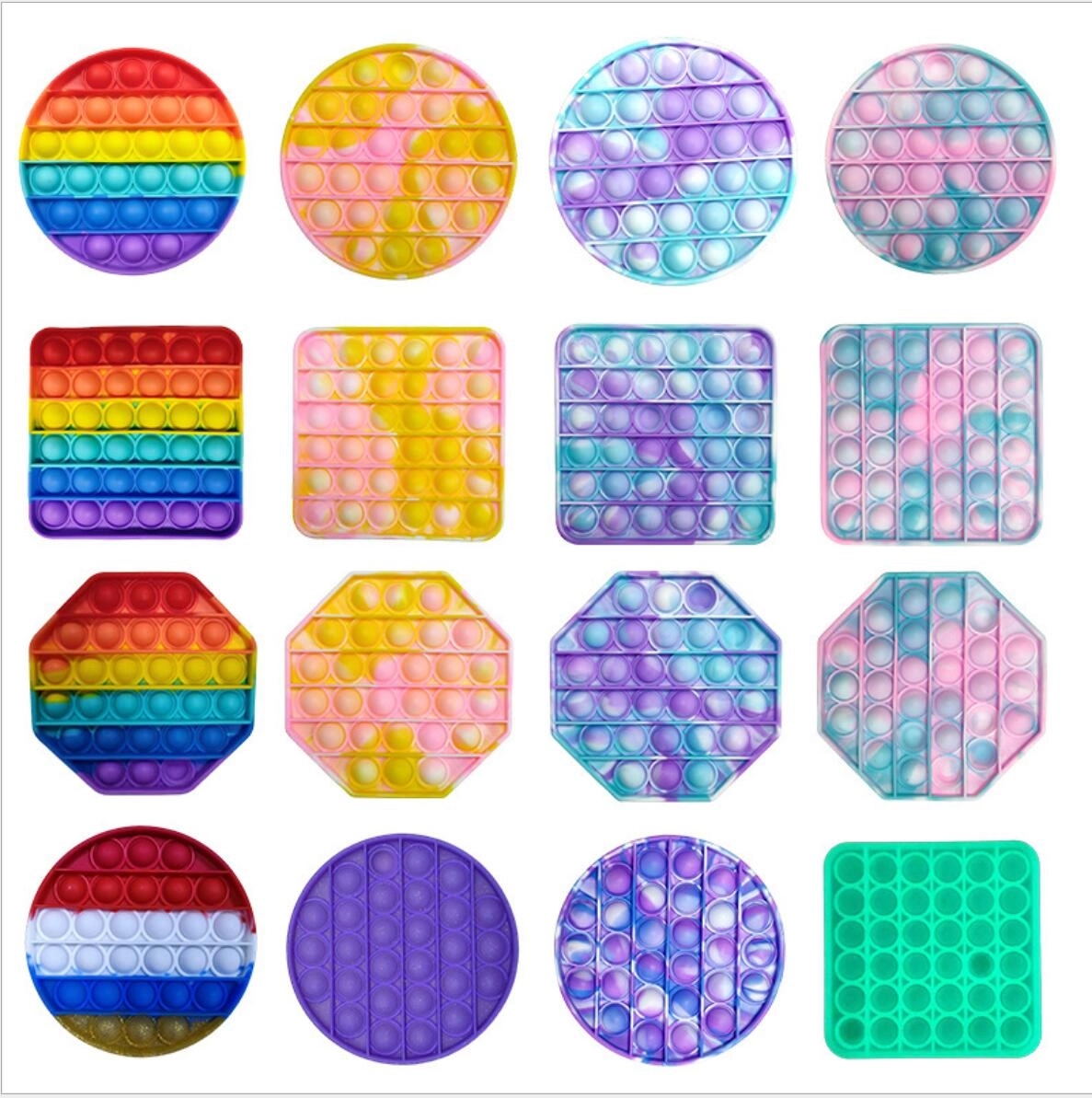 Custom Printed Silicone Push Pop Bubble Fidget Toys 2